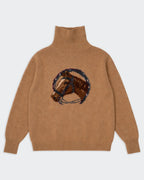 Ralph Lauren Brown Turtleneck Jumper - XL
