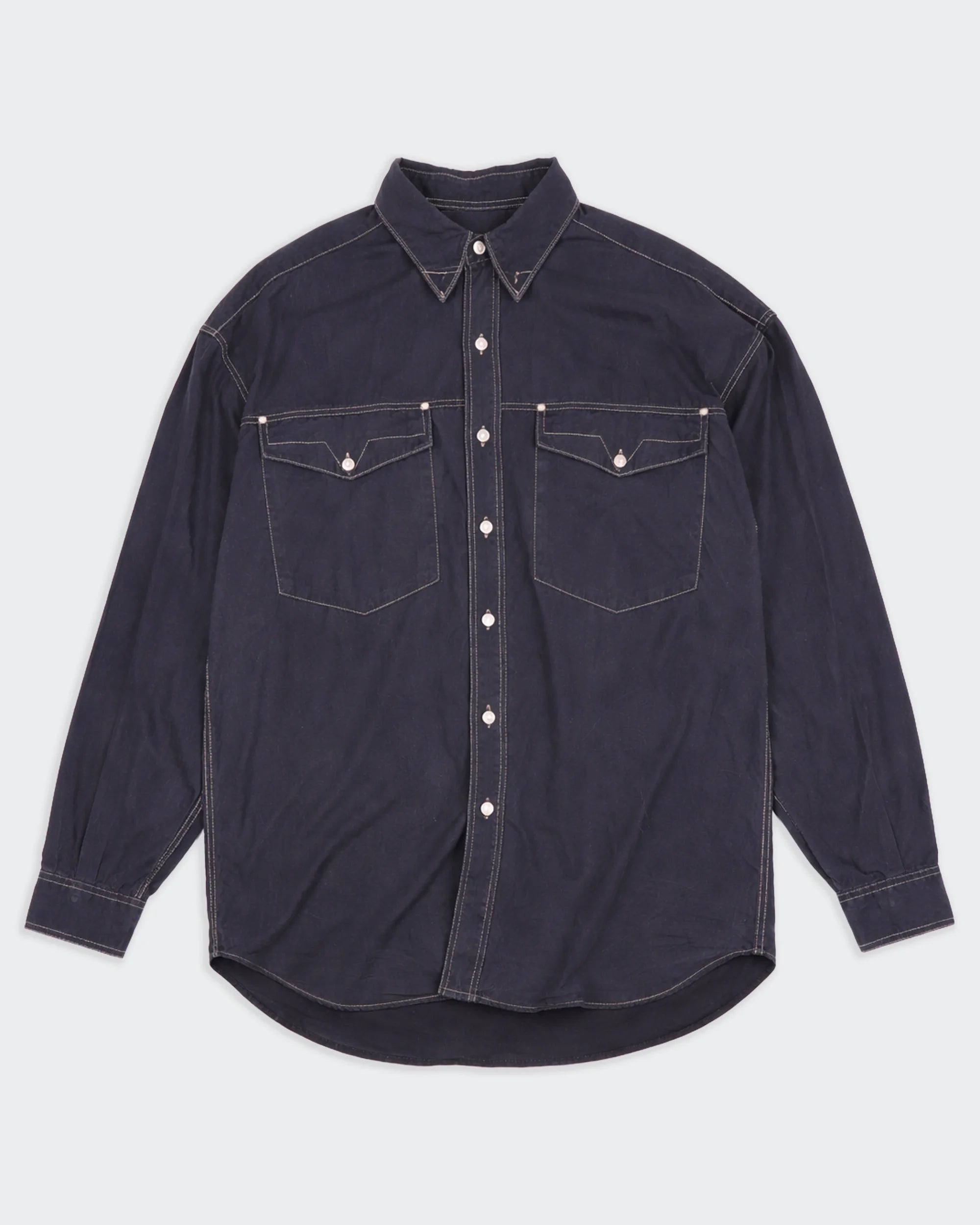 Versace Blue Button-up Shirt - XL