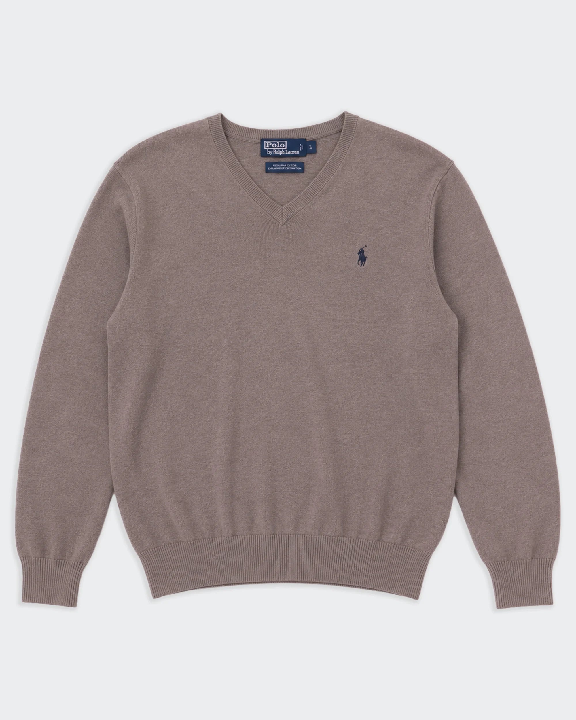 Ralph Lauren Brown V-neck Jumper - XL