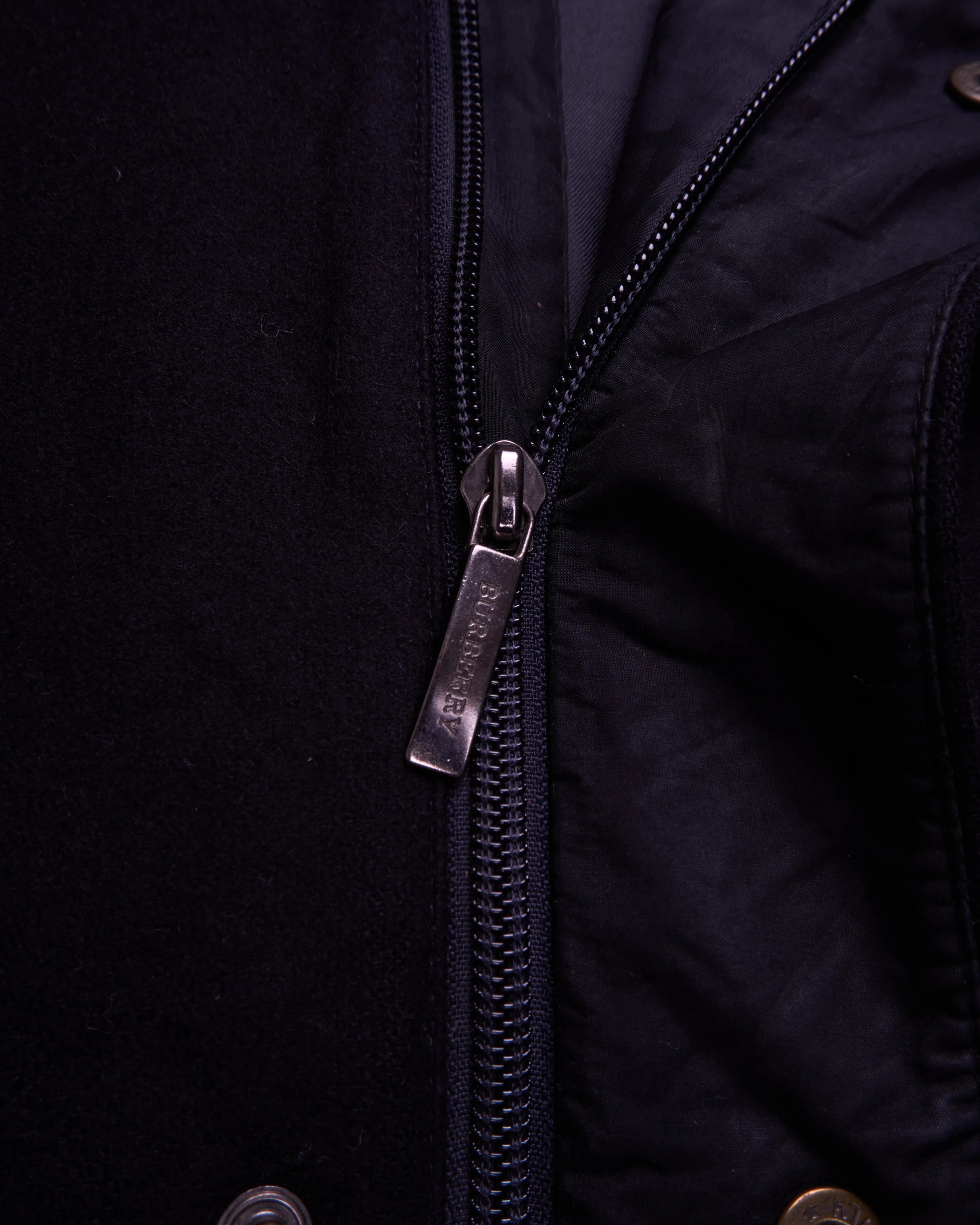 Burberry Black Car Coat - L