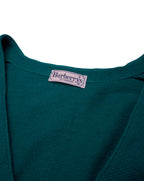 Burberry Green Button Cardigan - L