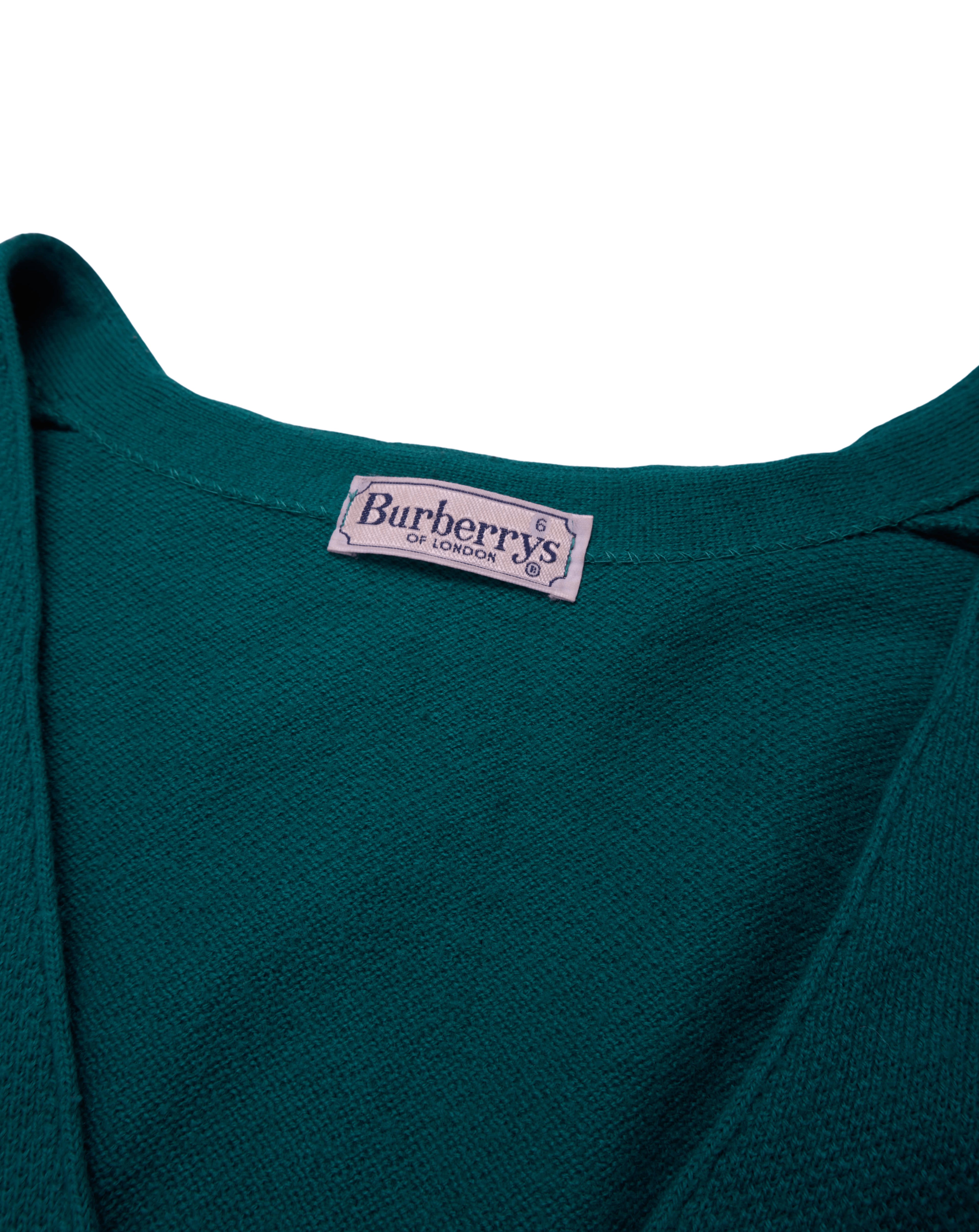 Burberry Green Button Cardigan - L