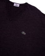 Lacoste Brown V-neck Jumper - XL