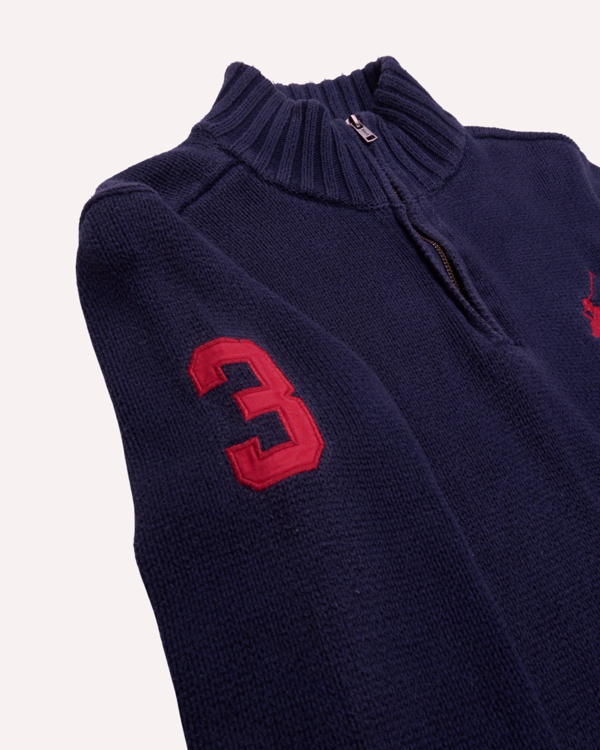 Ralph Lauren Navy Quarter-zip Jumper - M
