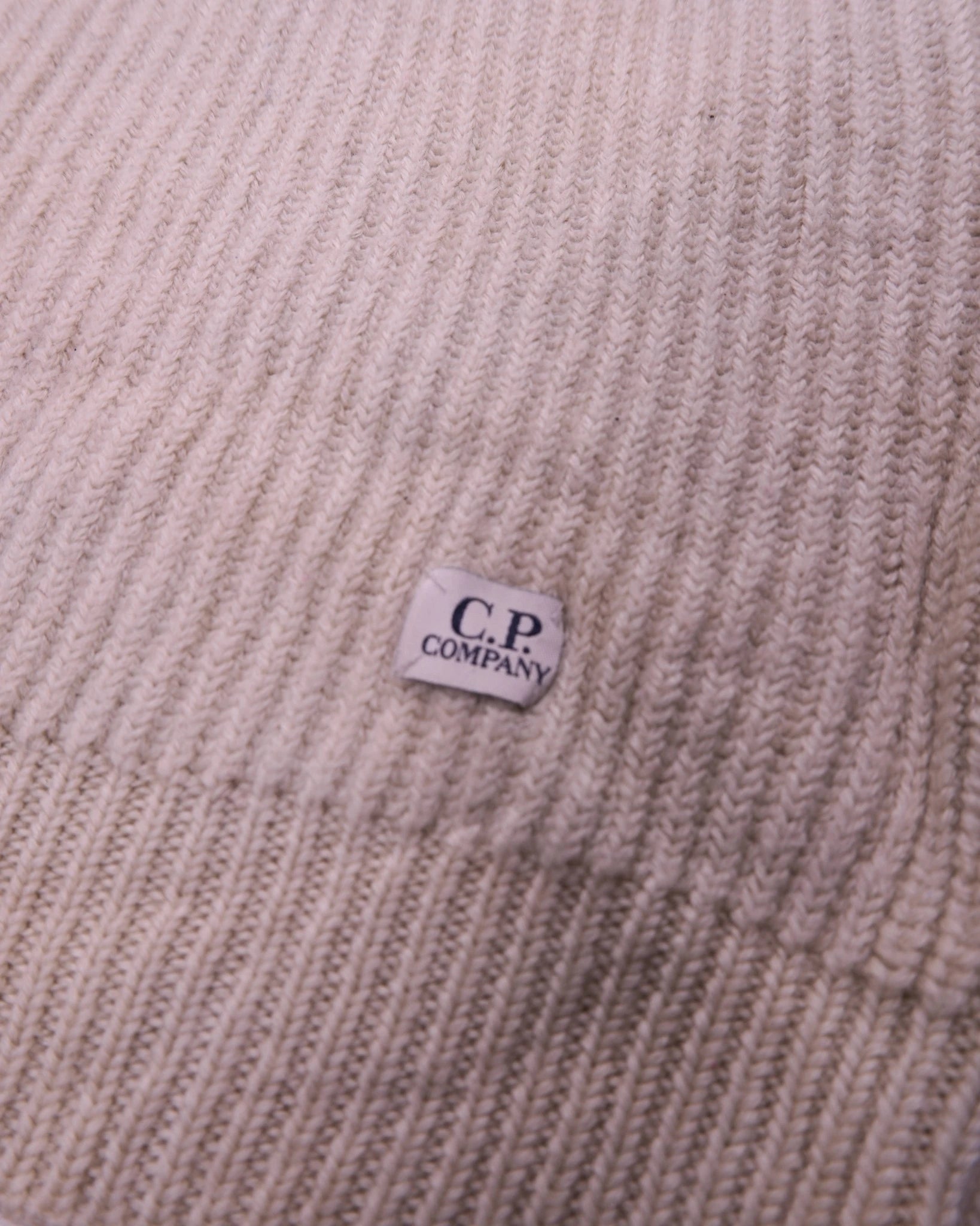 C.P. Company Beige Quarter-zip Jumper - L