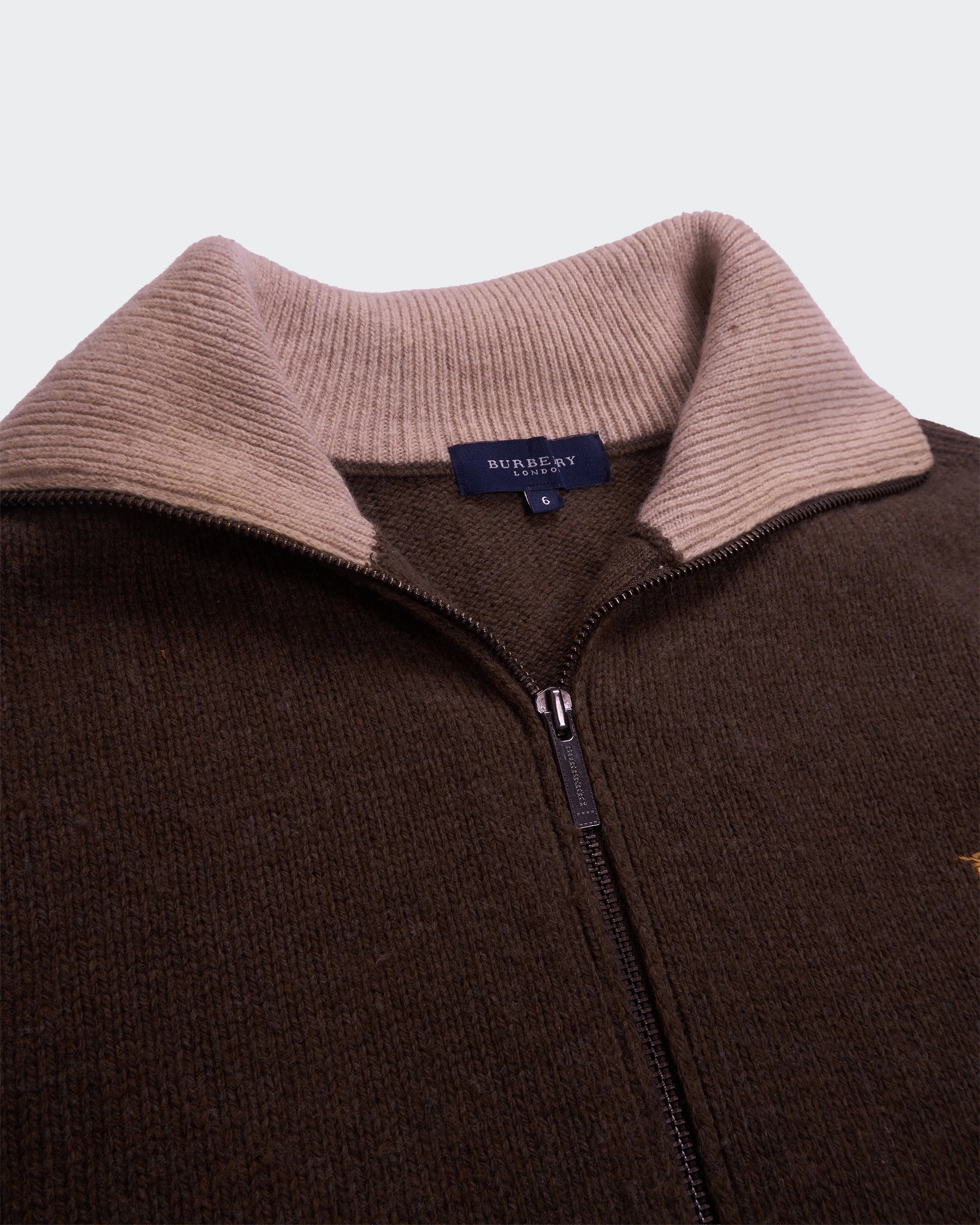 Burberry Brown Full-zip Jumper - L