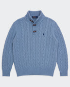 Ralph Lauren Blue Half-Zip Jumper - L