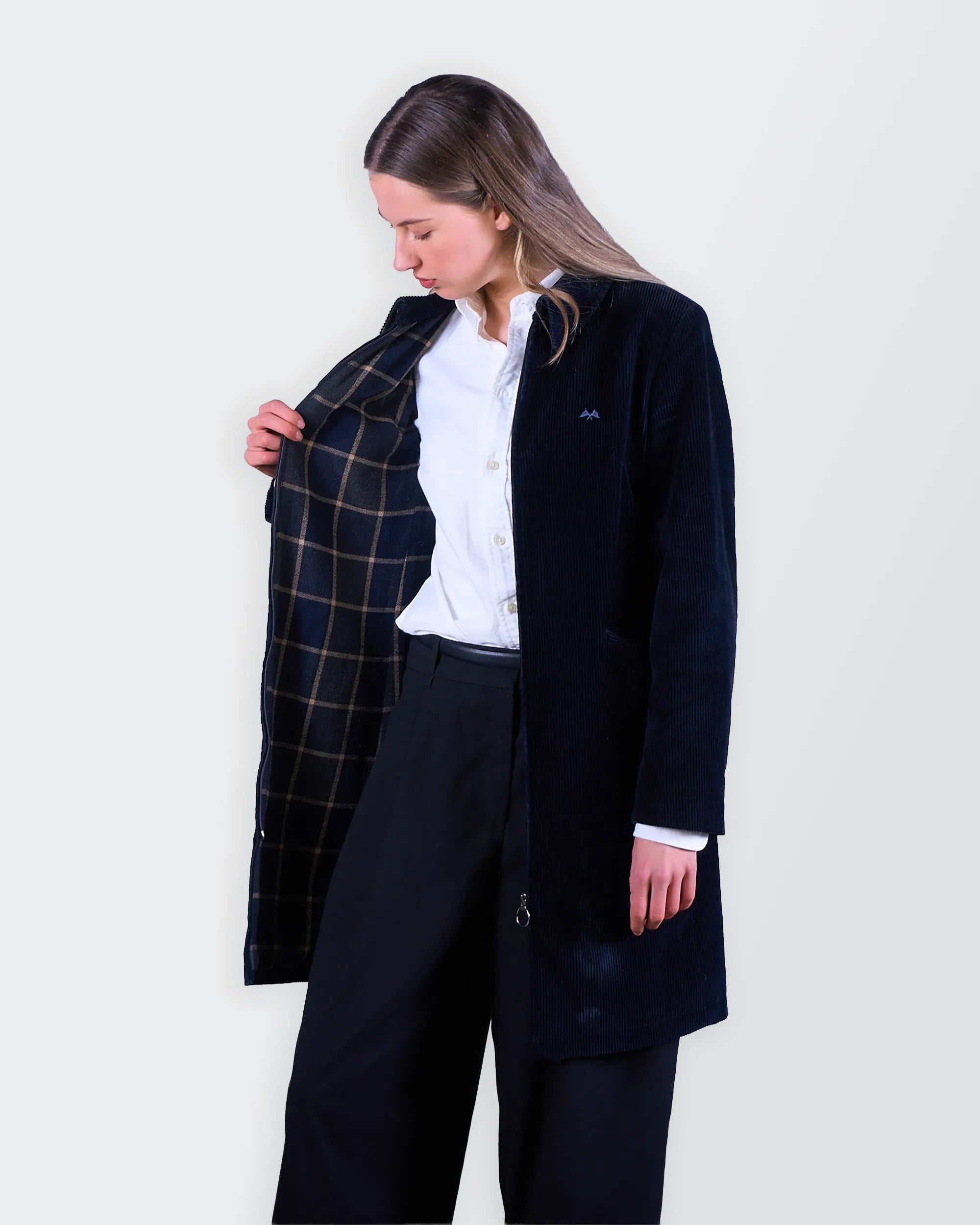 Burberry Navy Overcoat - S