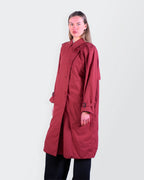 Burberry 1980's Red  Single-breasted Trenchcoat - S