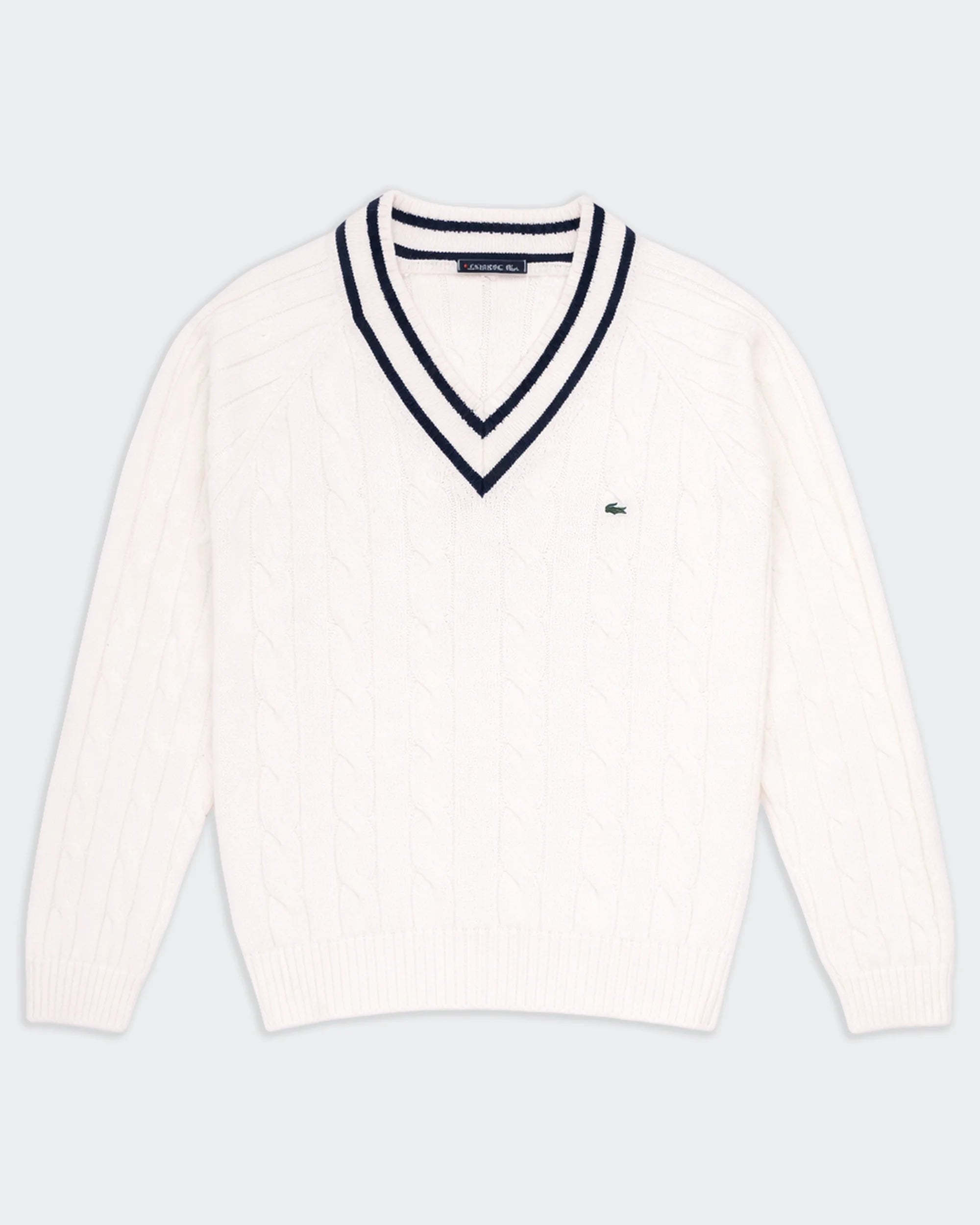 Lacoste White V-neck Jumper -
