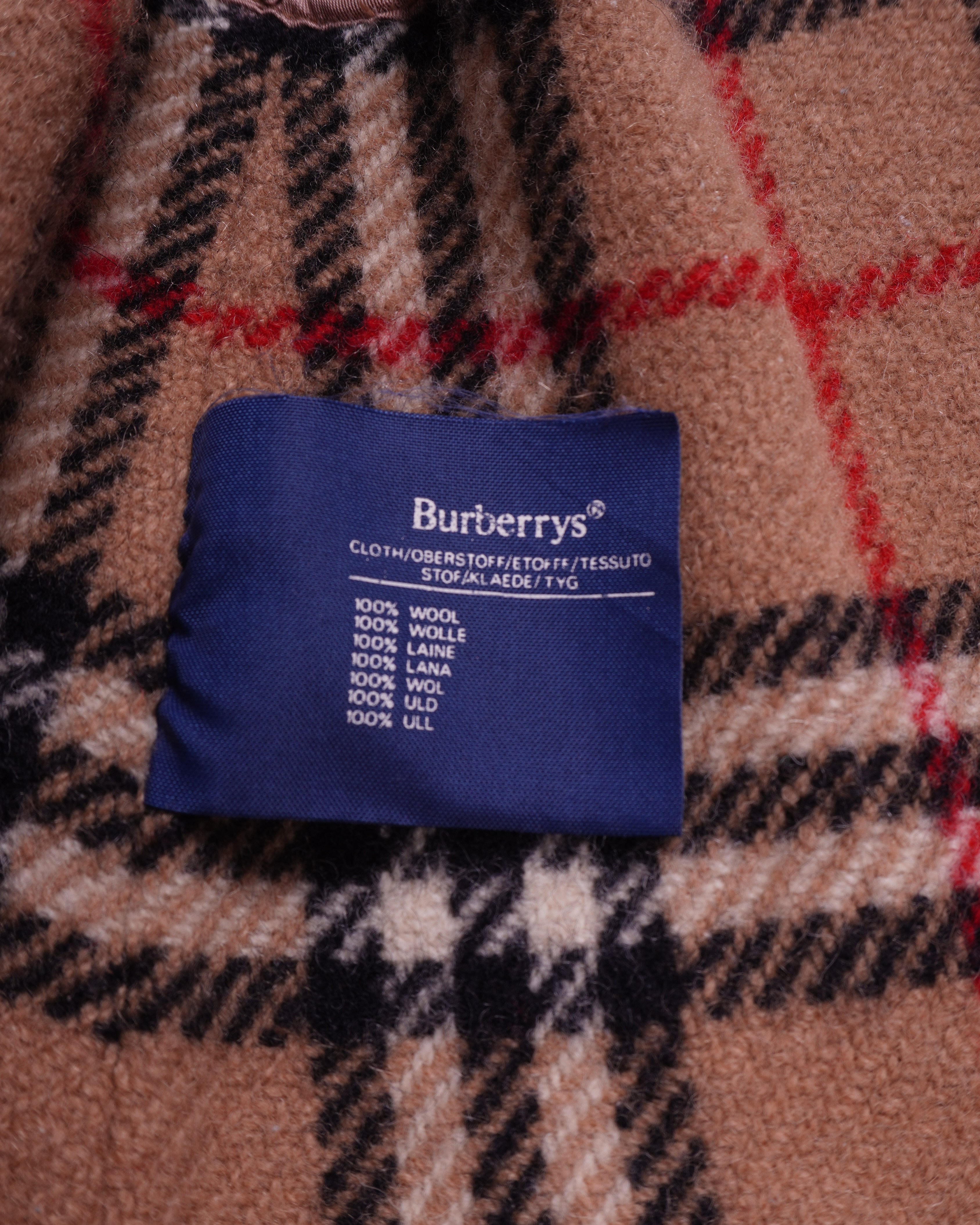 Burberry 1990's Beige Wool Raincoat - S