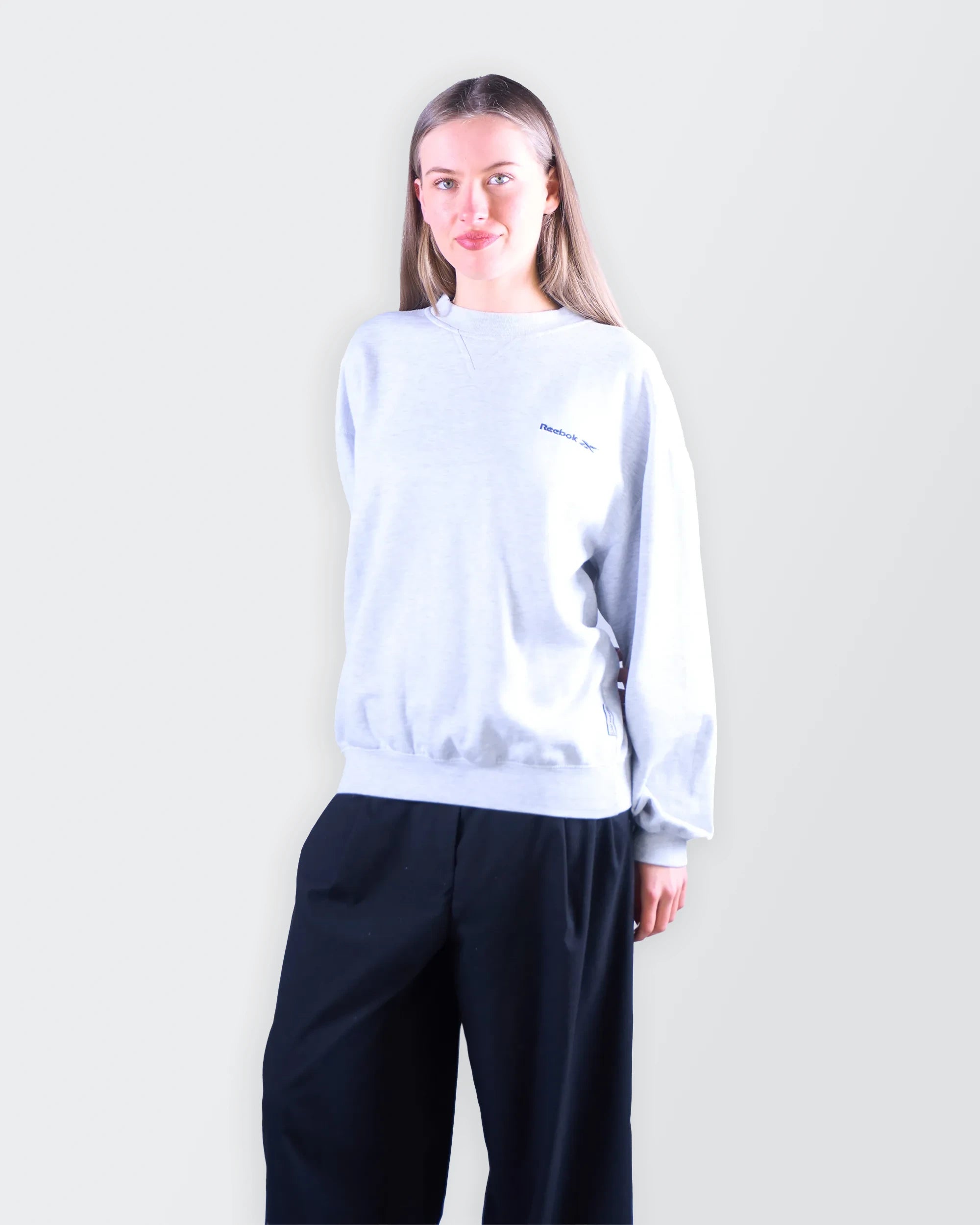 Reebok White Crewneck Jumper - L