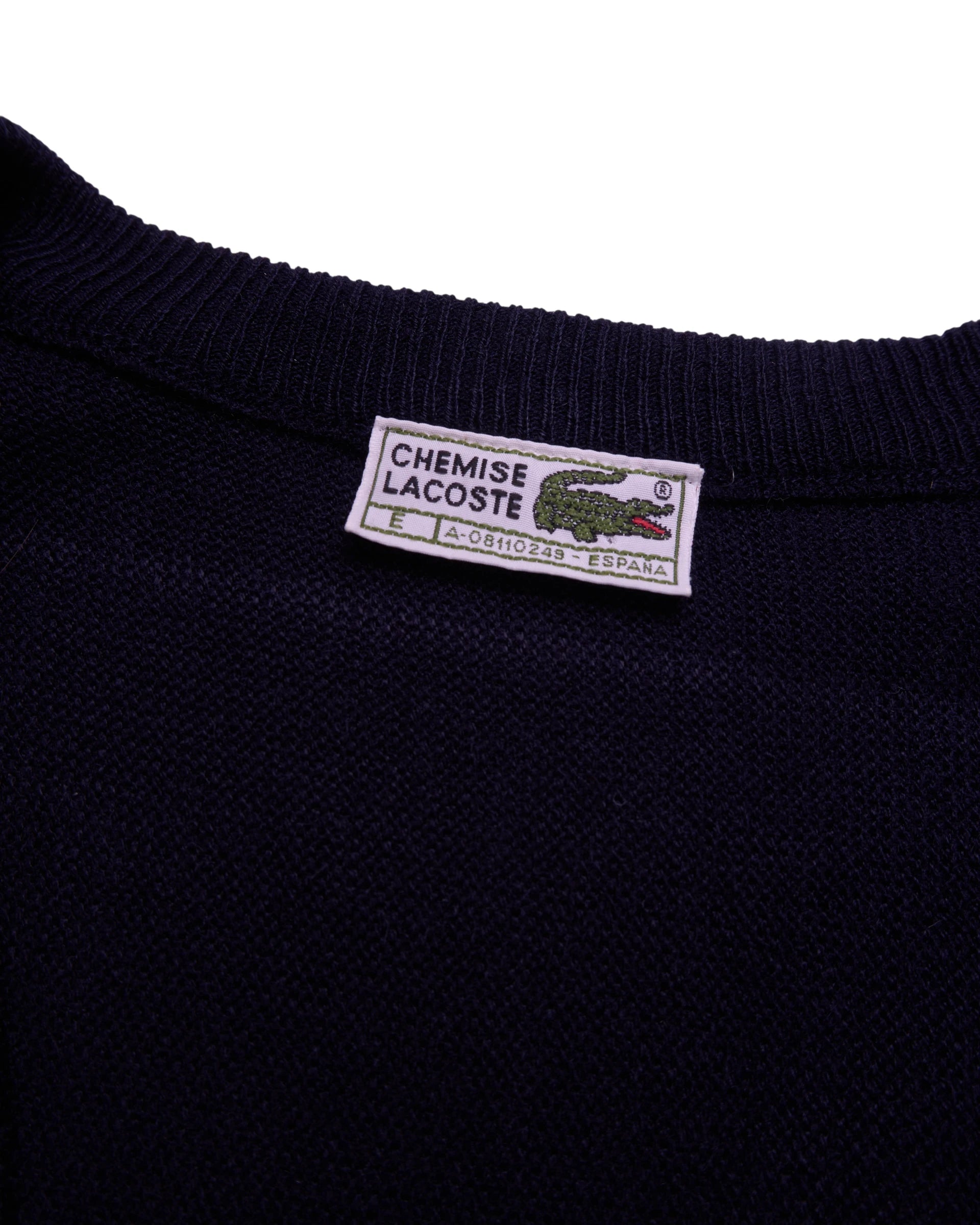 Lacoste Navy V-neck Jumper - XXL