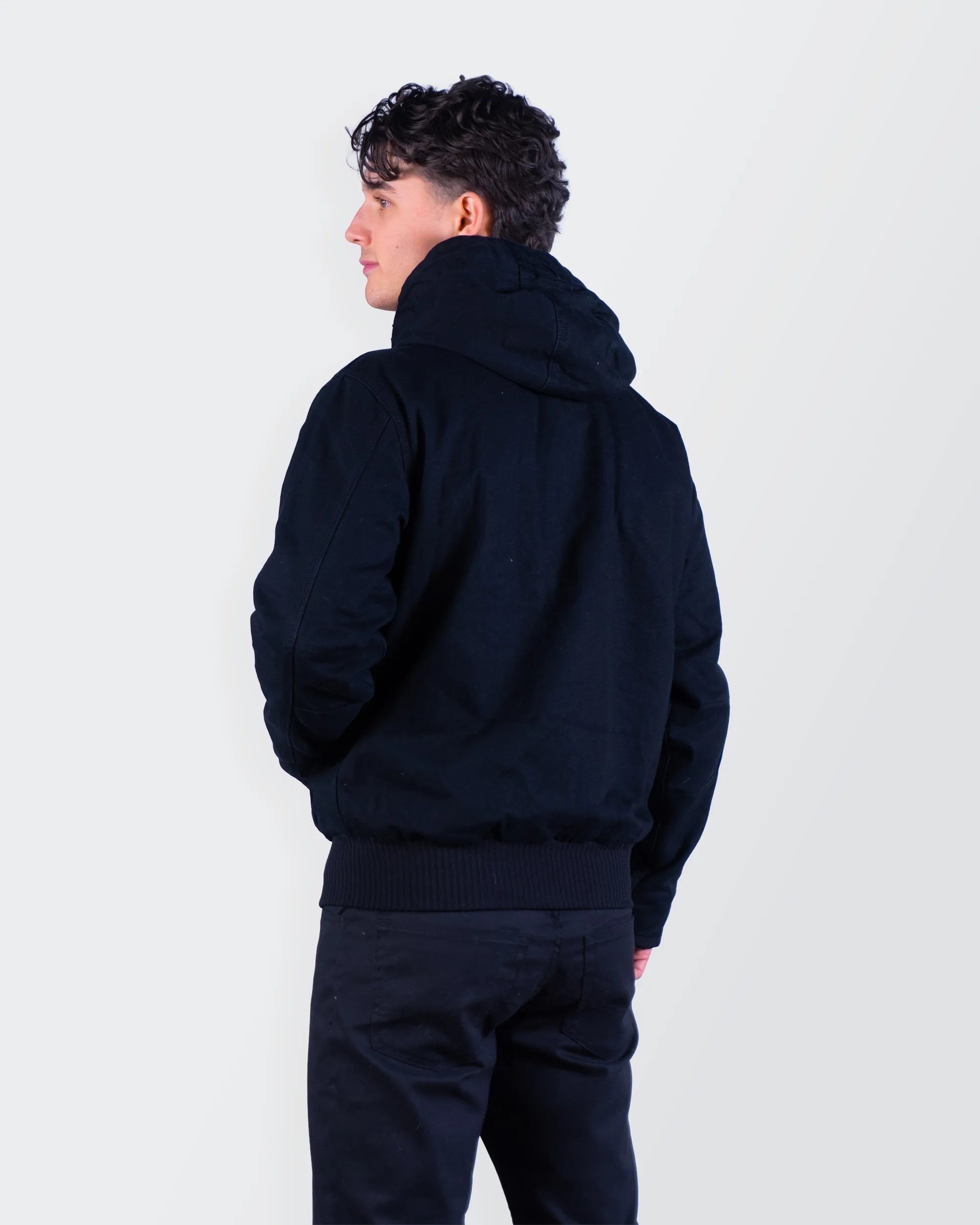 Carhartt Black Canvas Full-Zip Hoodie - M