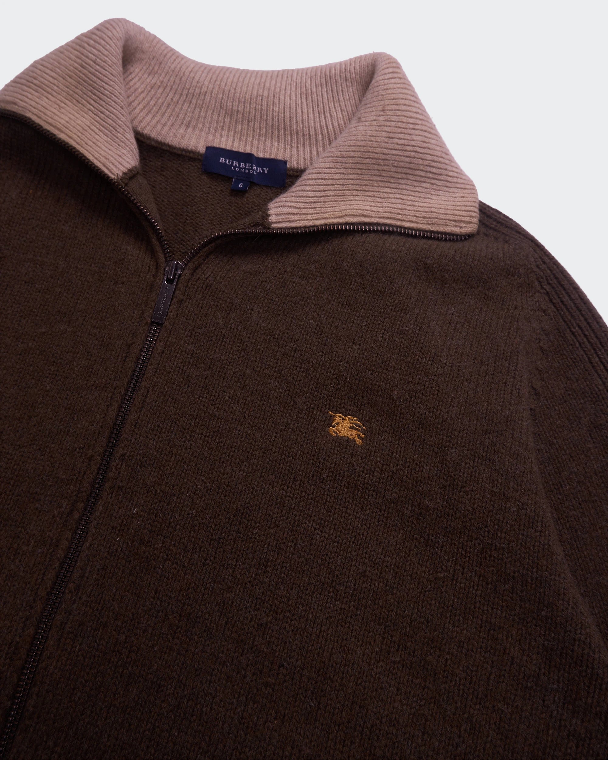 Burberry Brown Full-zip Jumper - L