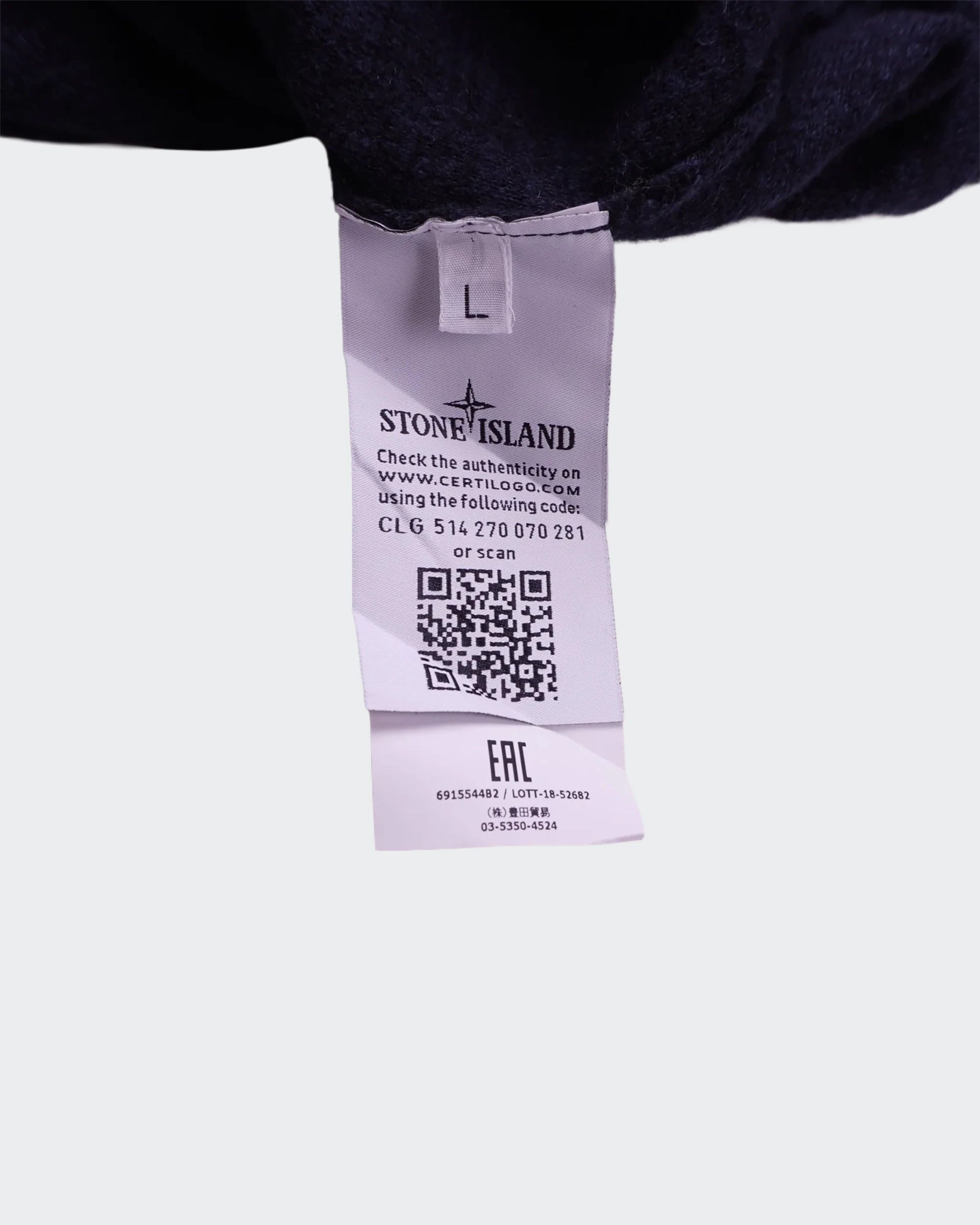 Stone Island marineblauwe katoenen sweater met ronde hals - maat L