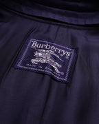 Burberry 1990's Navy Wool Trenchcoat - M
