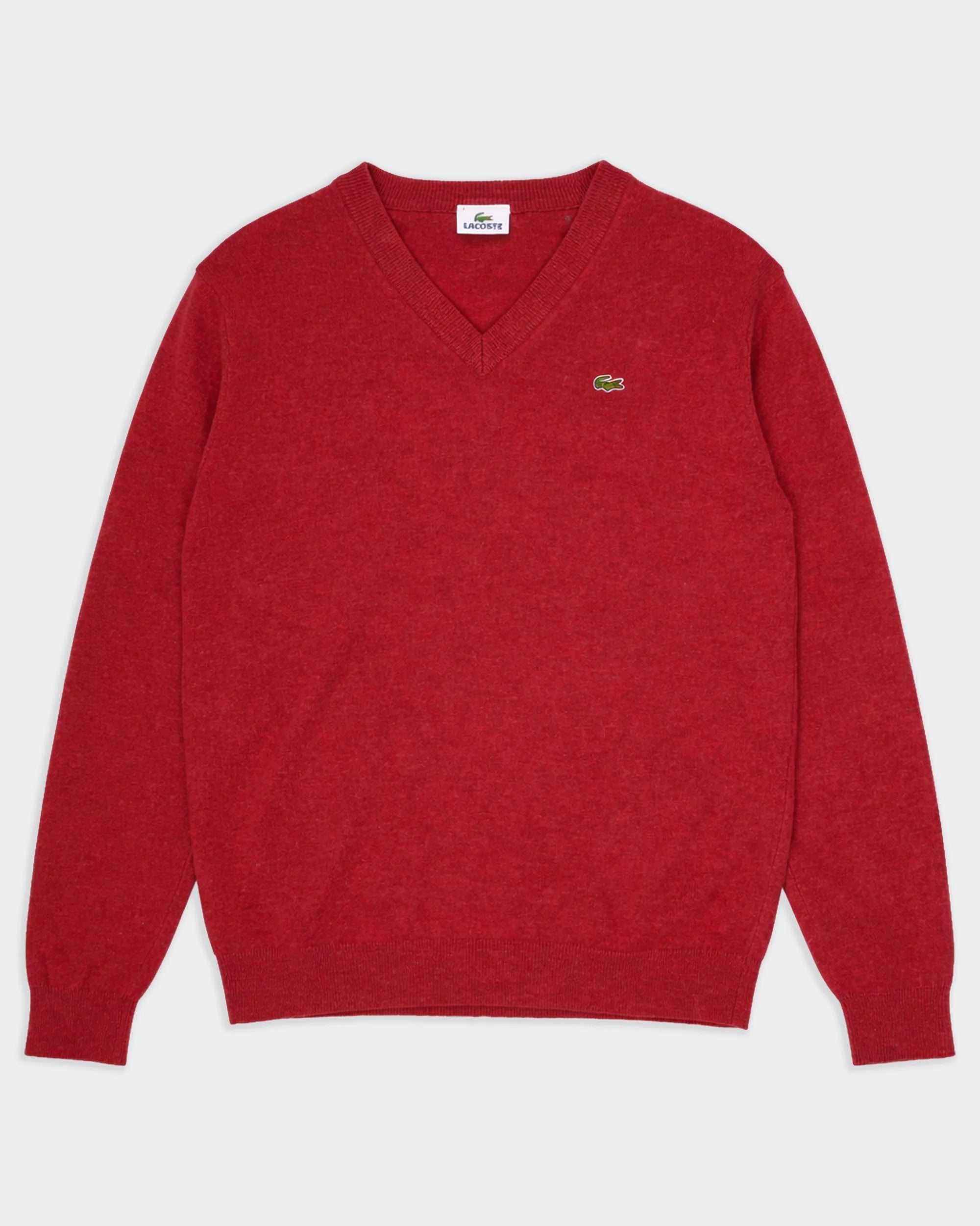 Lacoste Red V-neck Jumper -