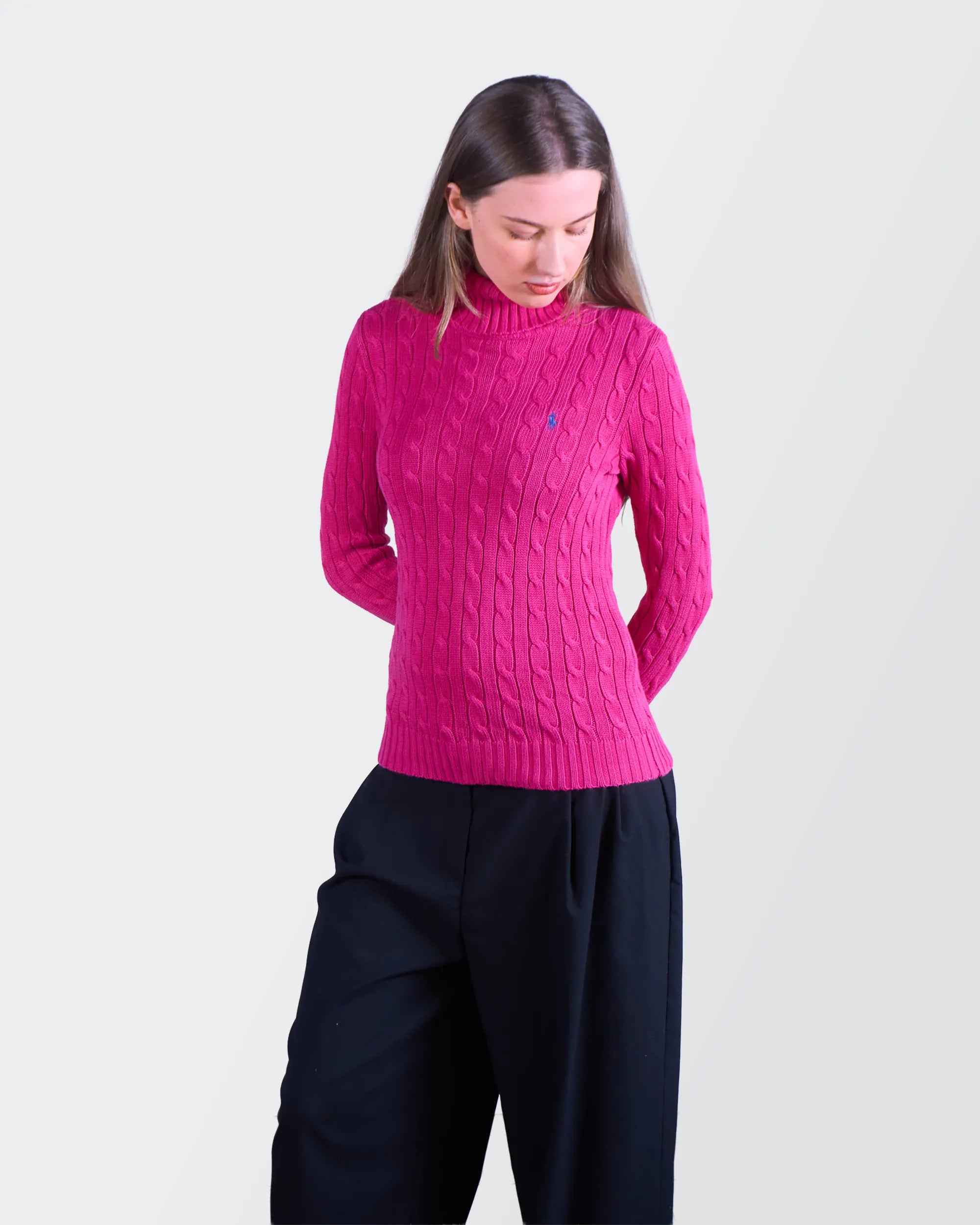 Ralph Lauren Pink Turtleneck Jumper - S