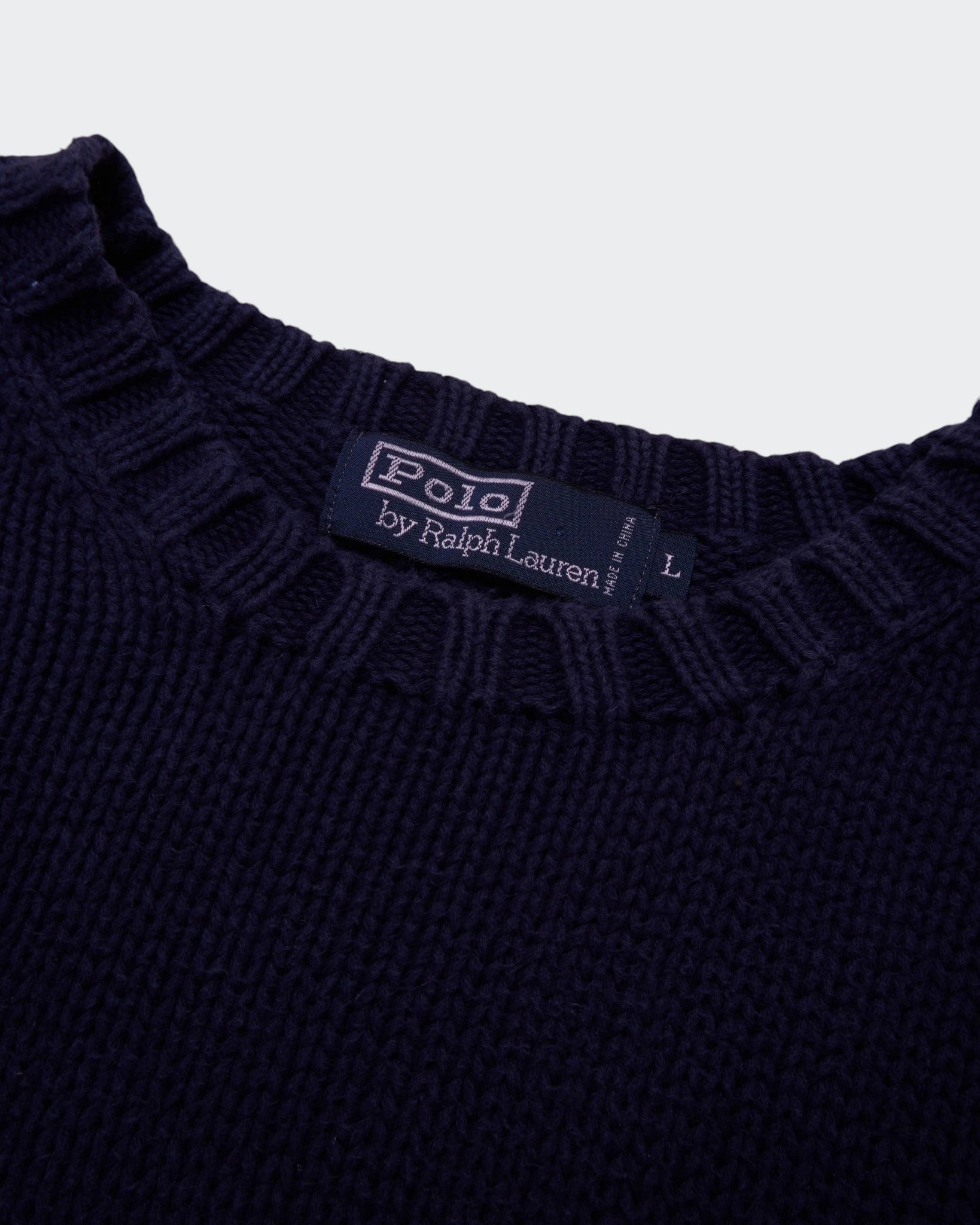 Ralph Lauren Navy Crewneck Jumper - L
