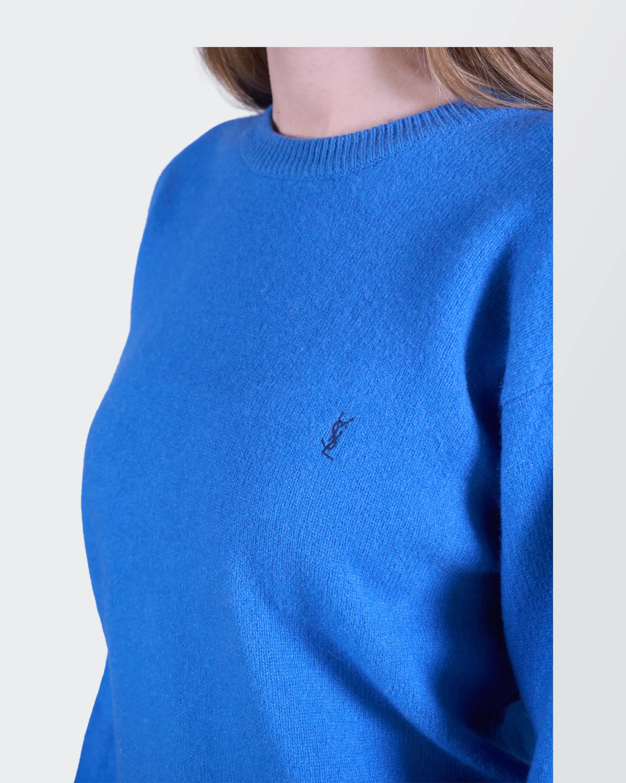 Yves Saint Laurent Blue Crewneck Jumper - S