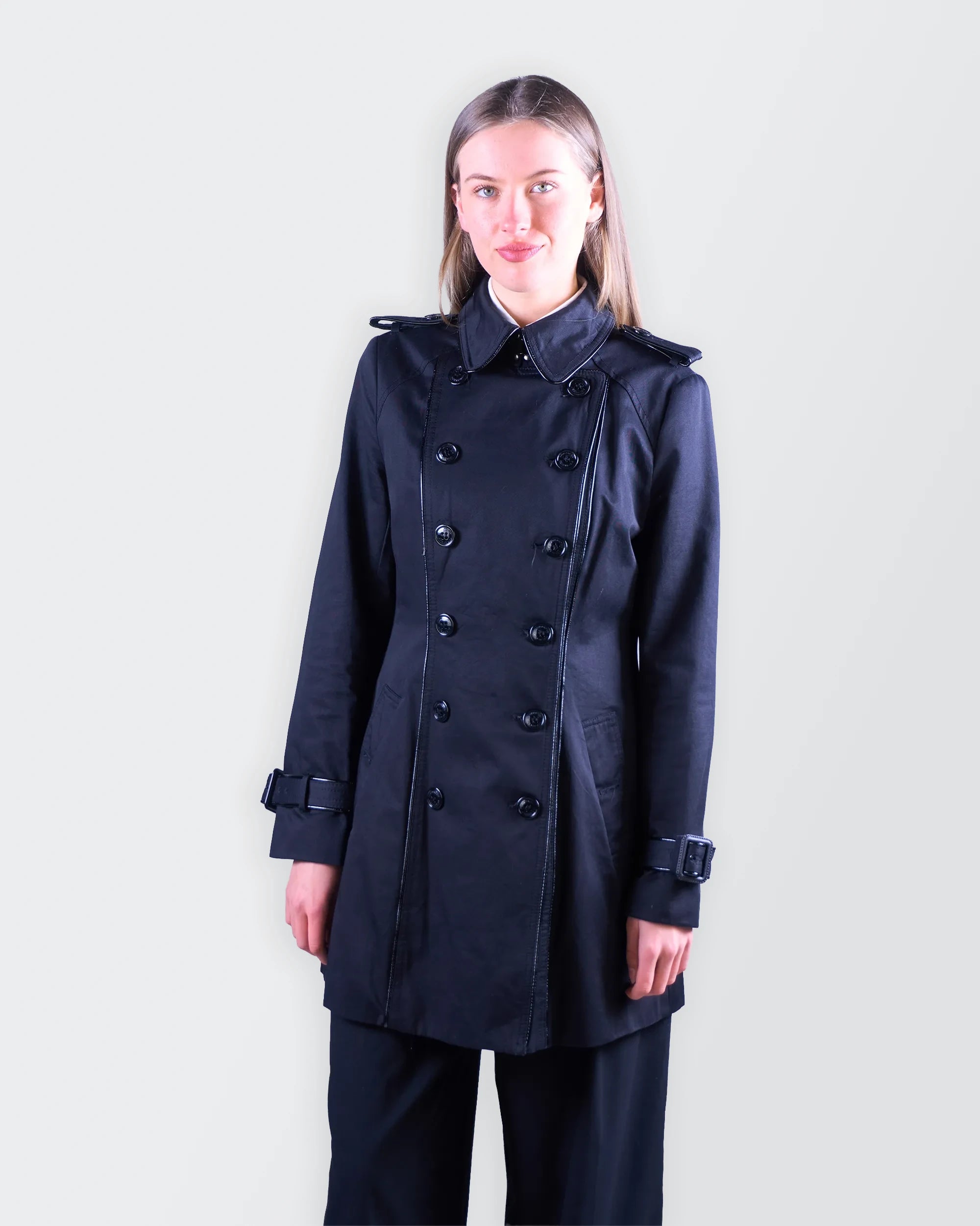 Burberry Black Trenchcoat - S