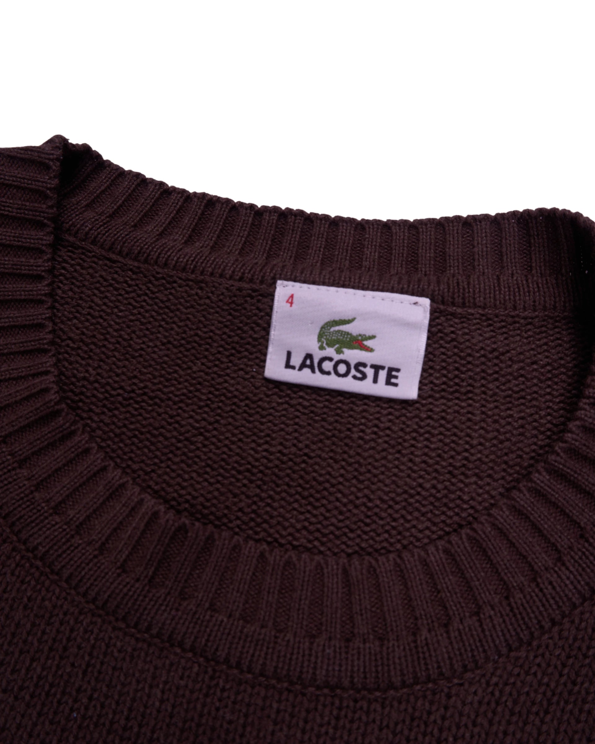 Lacoste Brown Crewneck Jumper - M