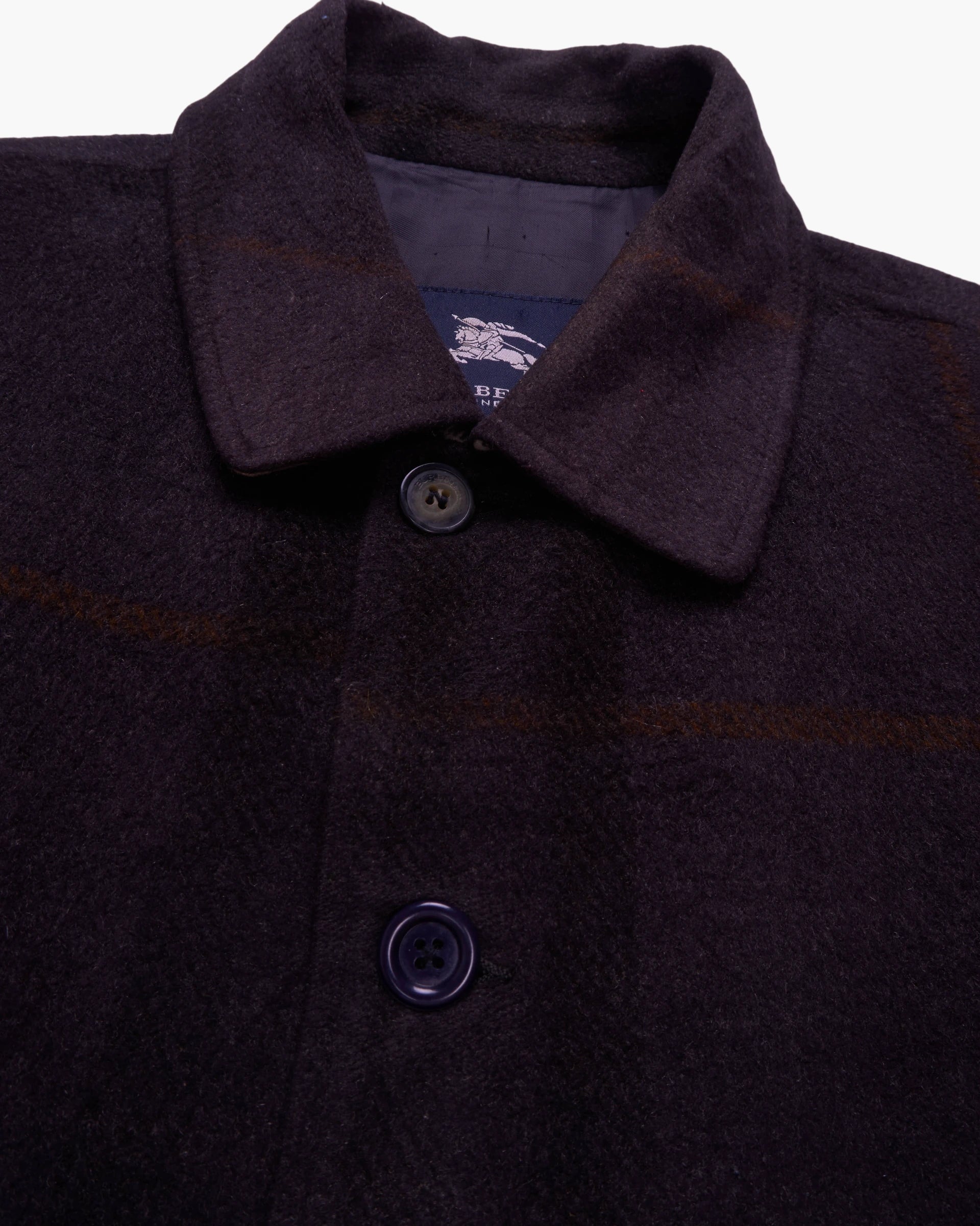 Burberry Black Overcoat - L
