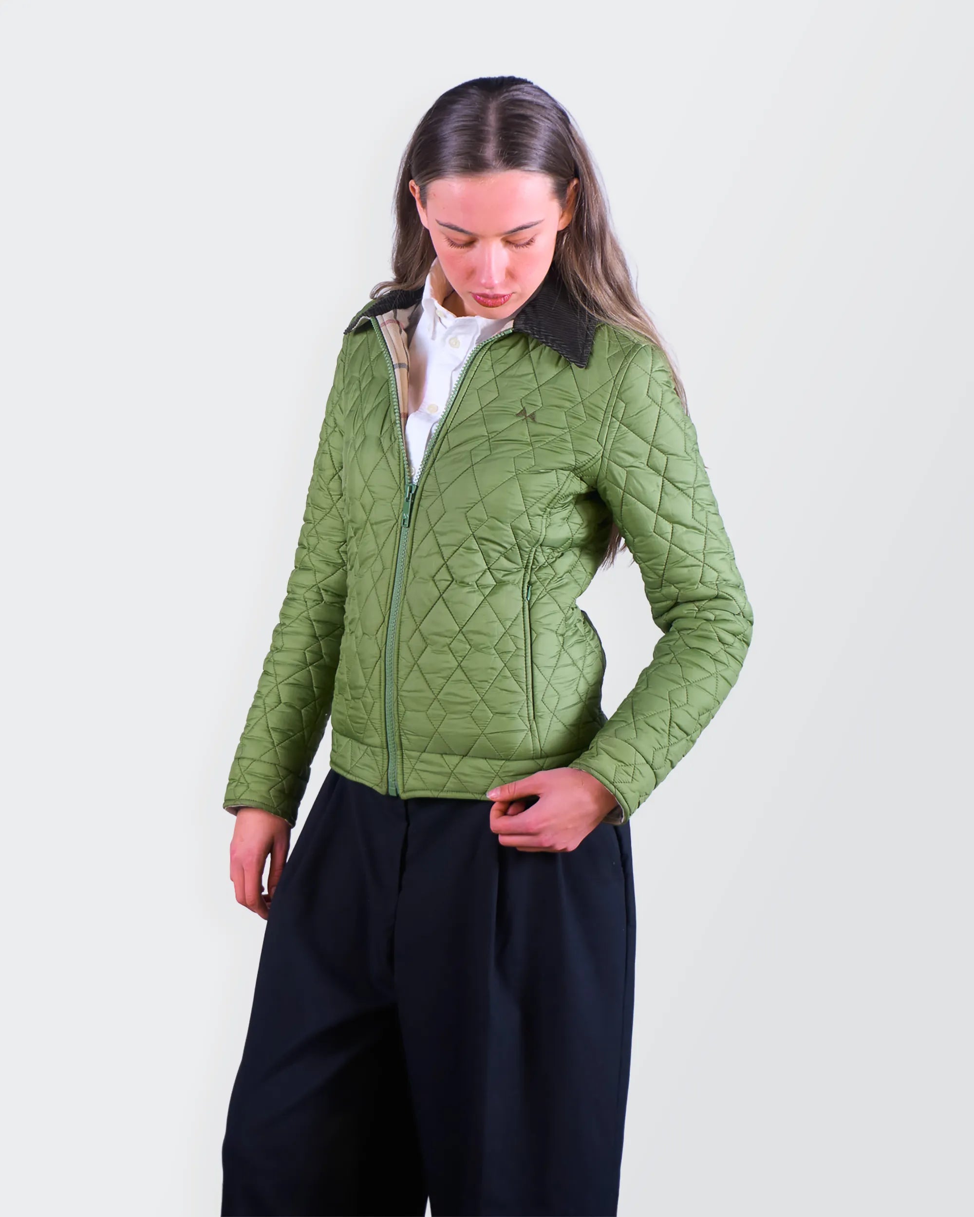 Burberry Green Quilted Jacket - S