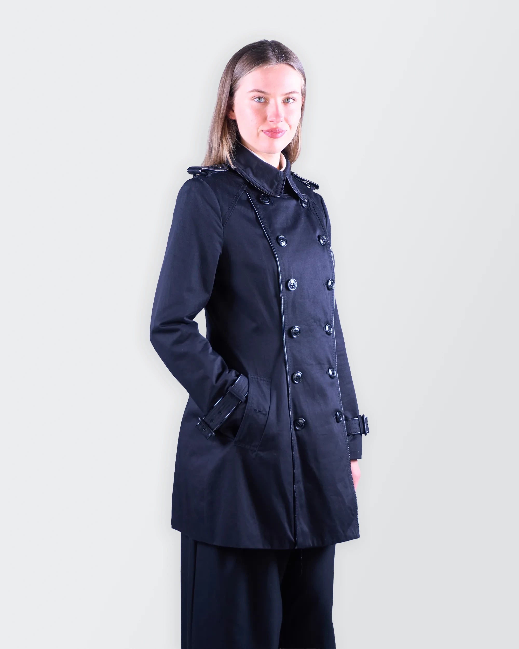 Burberry Black Trenchcoat - S