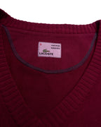 Lacoste Red V-neck Jumper - L