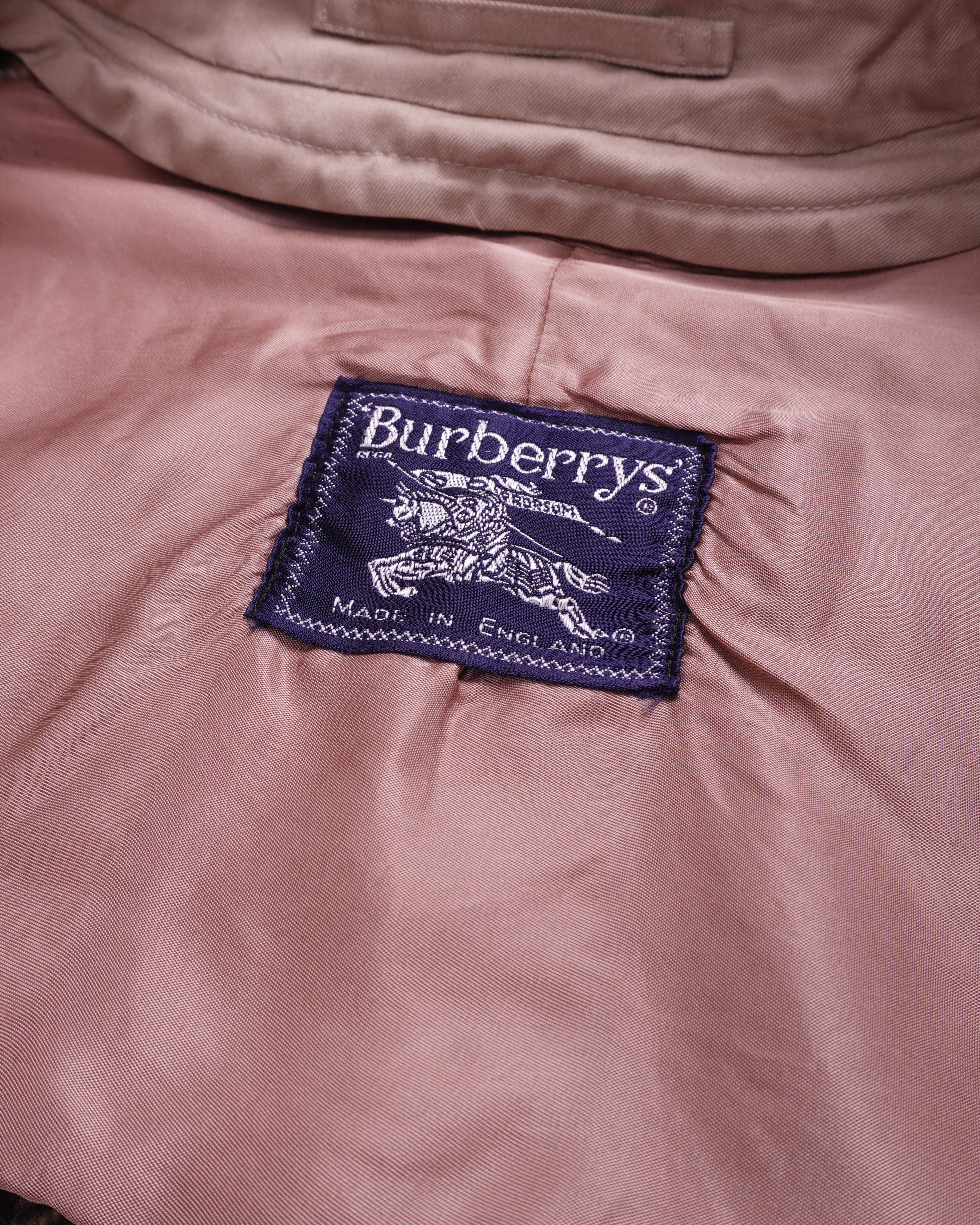 Burberry 1990's Beige Wool Raincoat - S