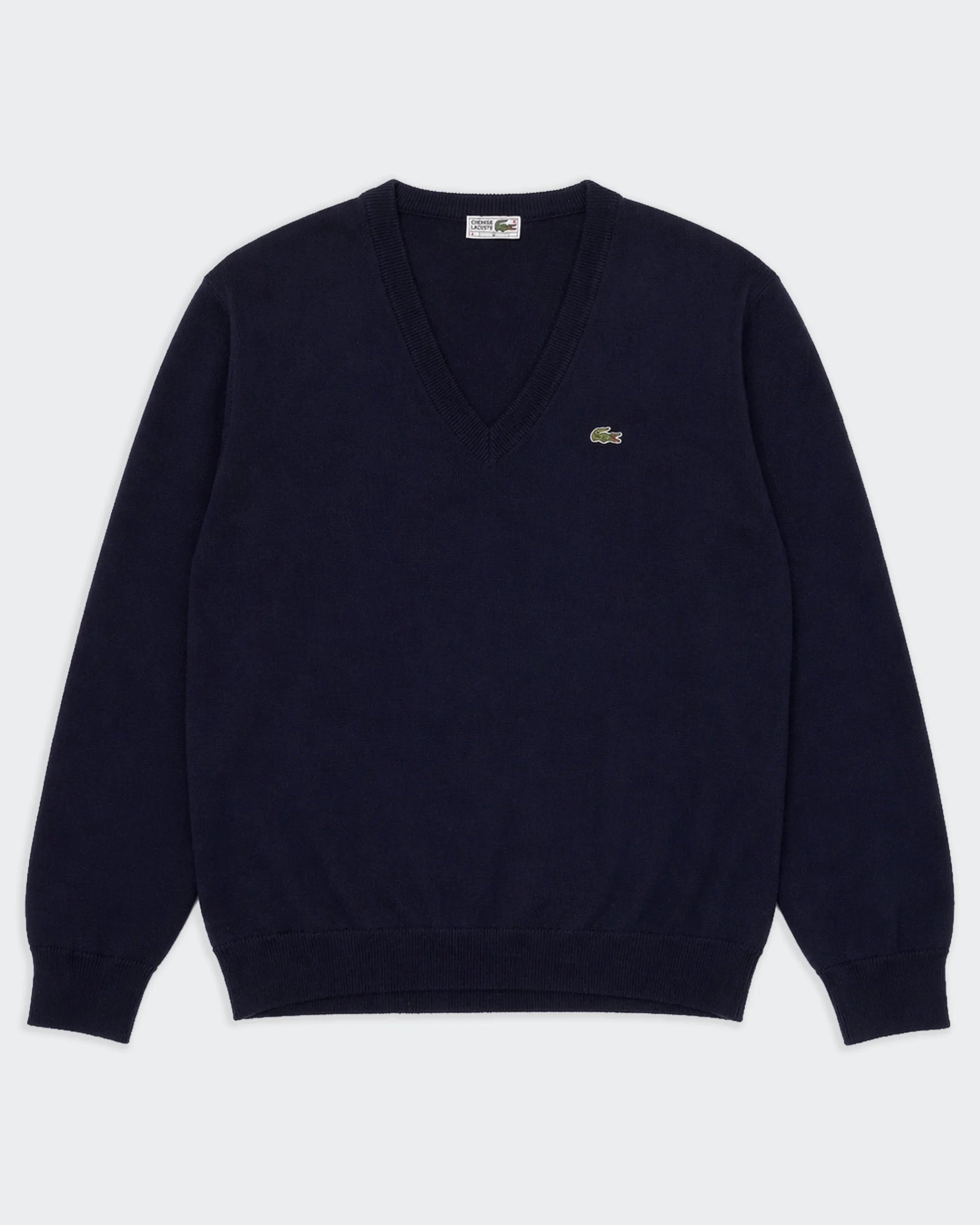 Lacoste Navy V-neck Jumper - XXL