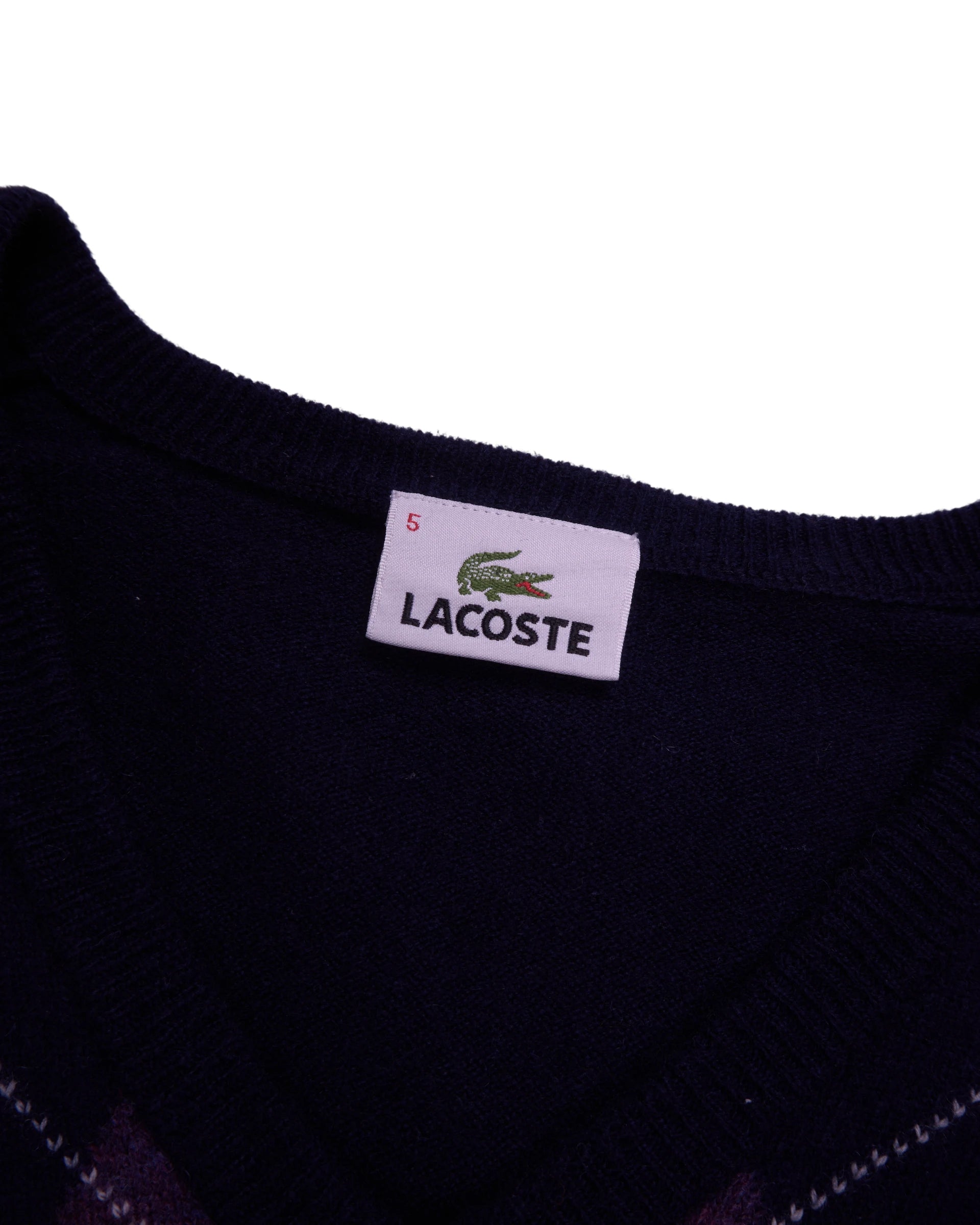 Lacoste Navy V-neck Jumper -