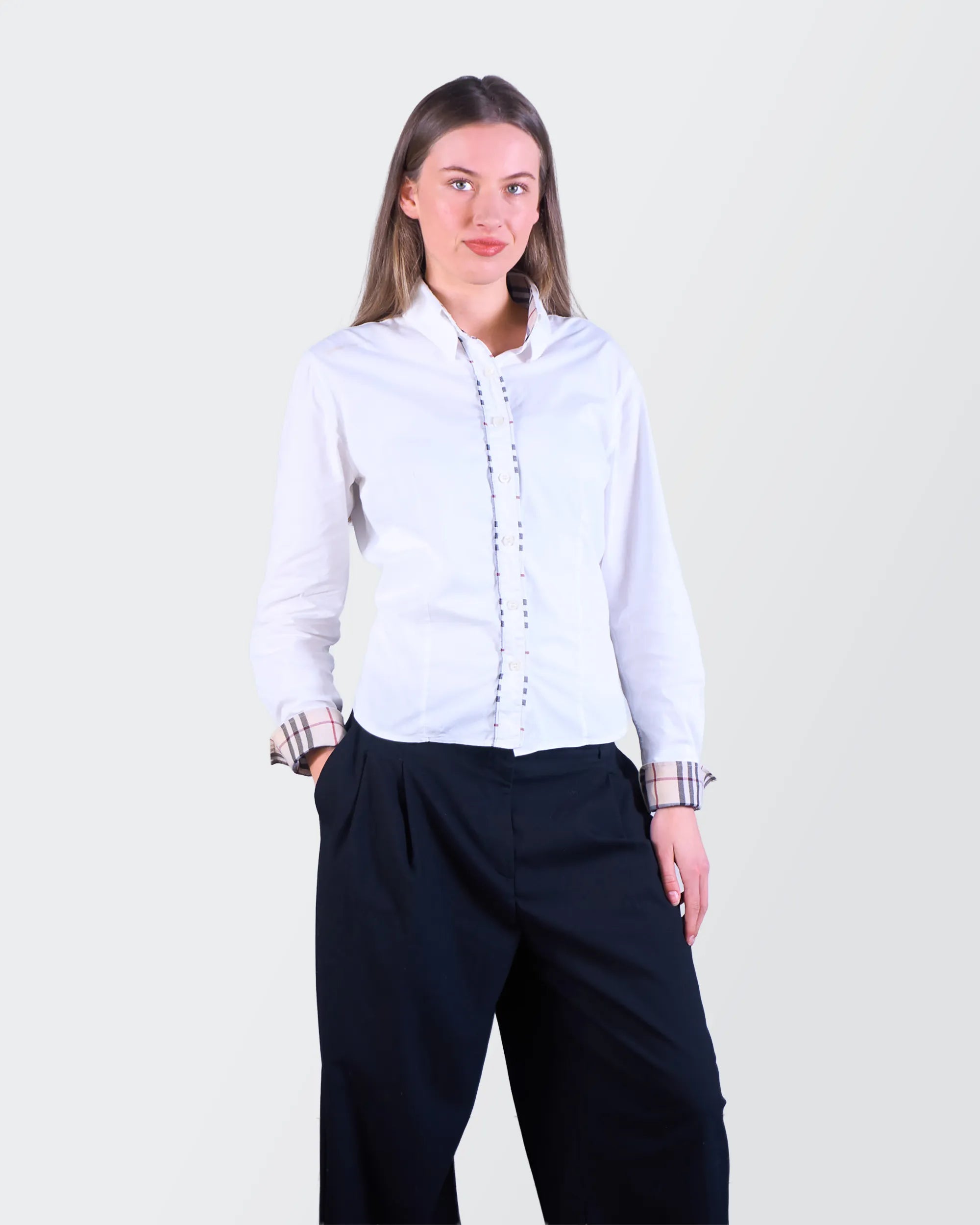 Burberry White Button-Down Shirt - S