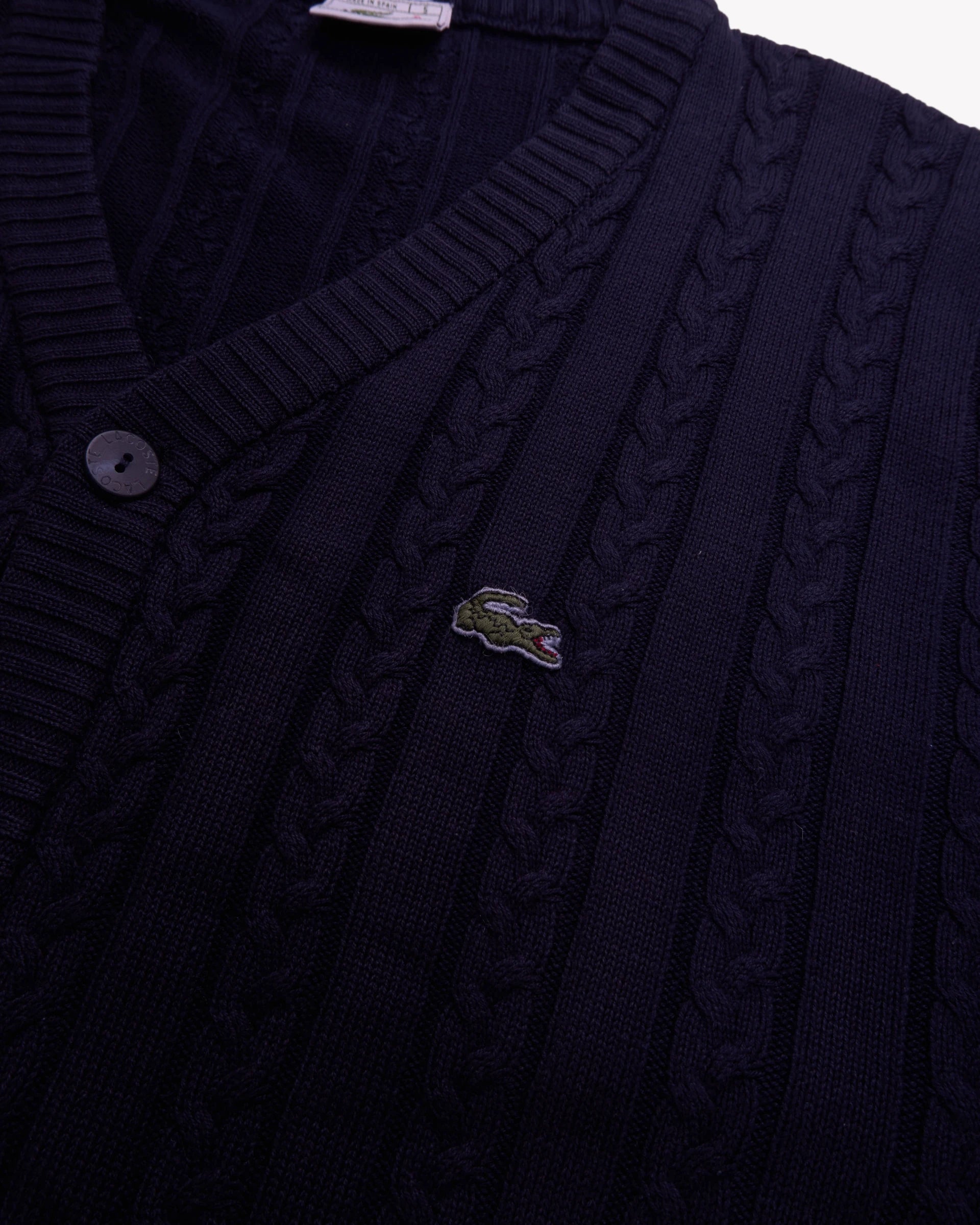 Lacoste Navy Button Cardigan - L