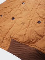 Burberry Orange 1990's Quilted Bomber Jacket - L