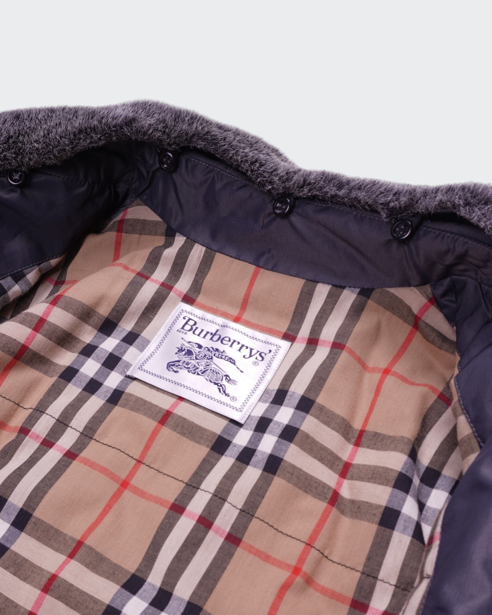 Burberry Blue Faux Fur Coat - M