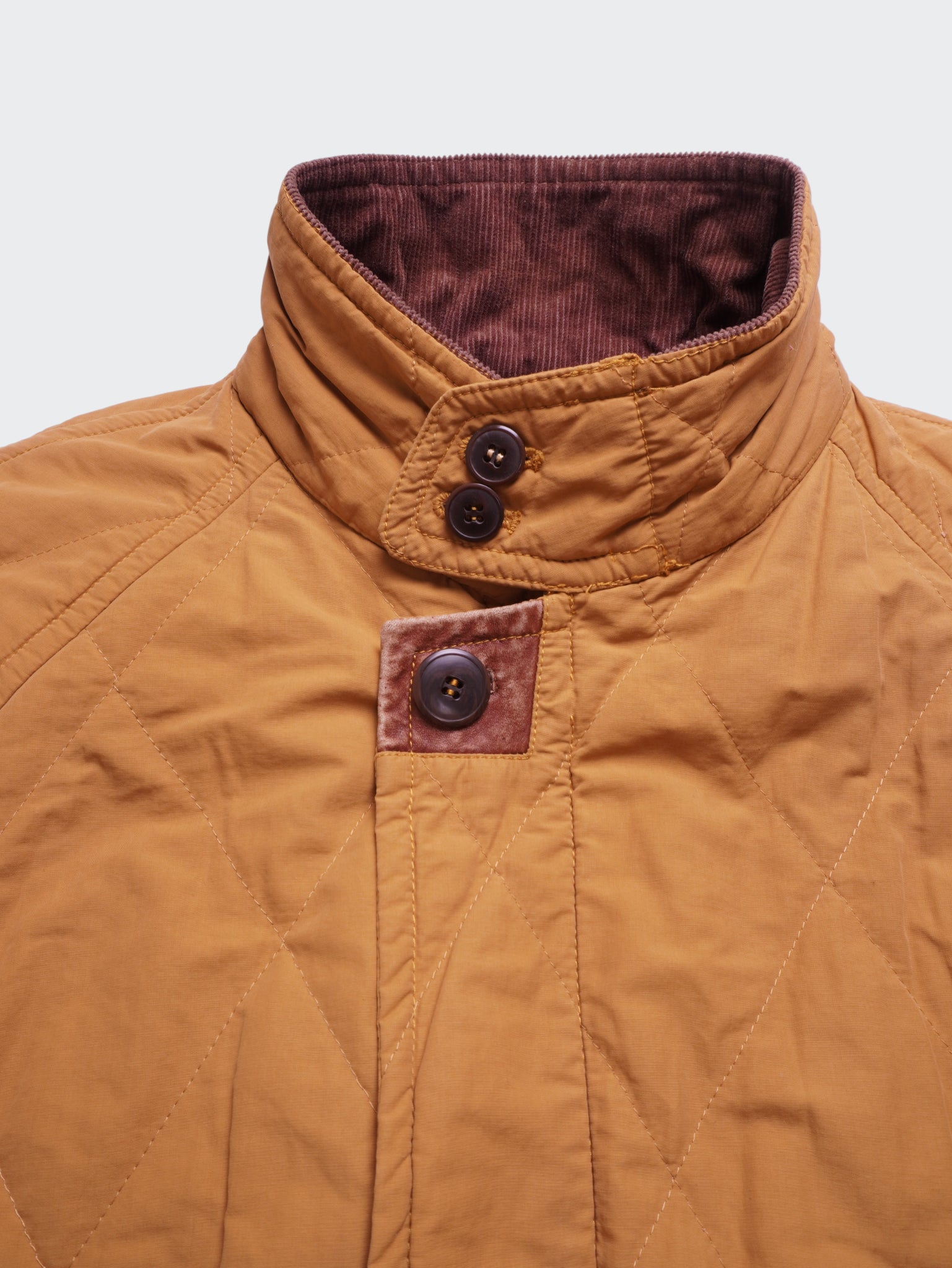 Burberry Orange 1990's Quilted Bomber Jacket - L