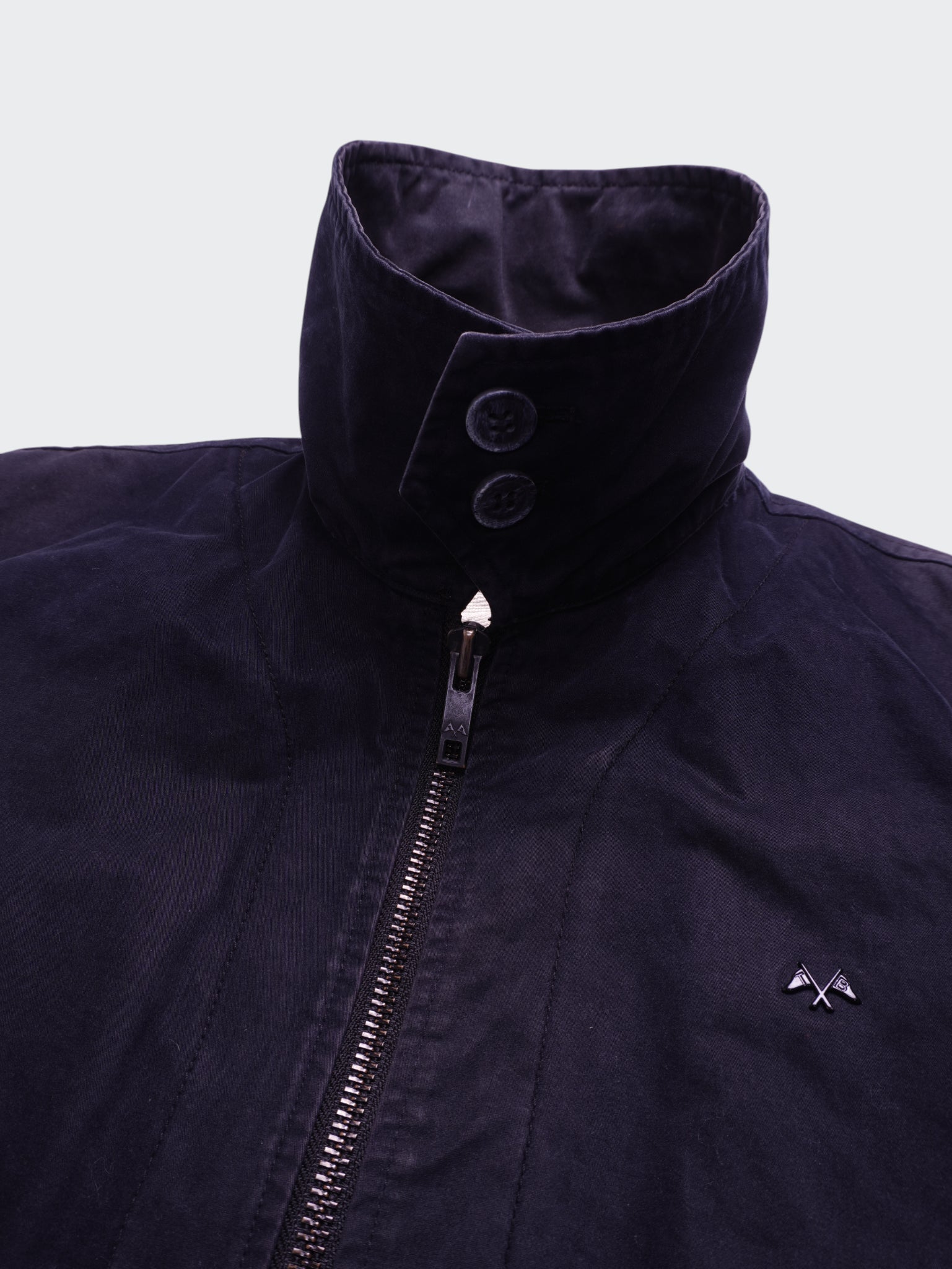 Burberry 2000's Navy Cotton Harrington Jacket - M