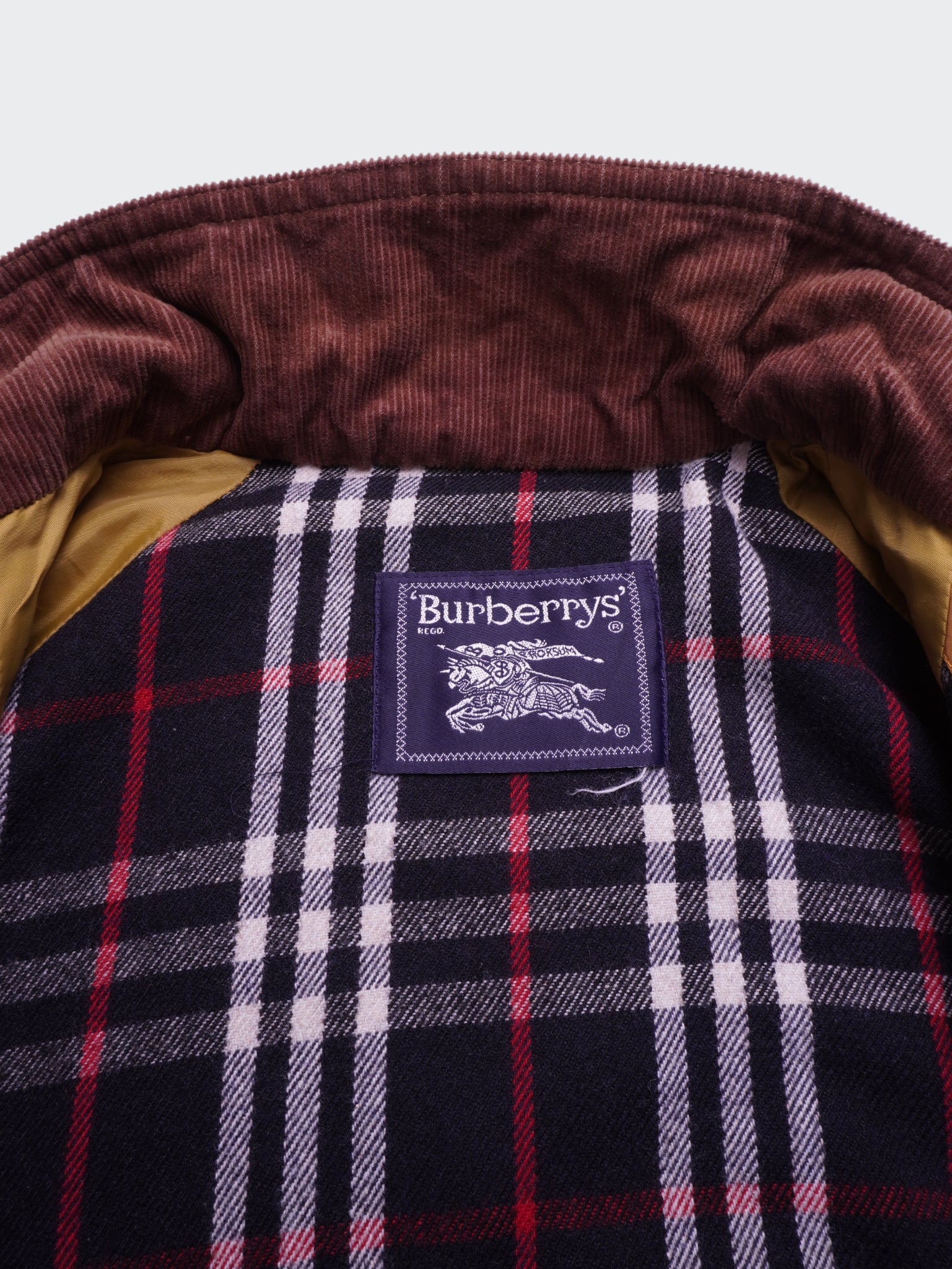 Burberry Orange 1990's Quilted Bomber Jacket - L