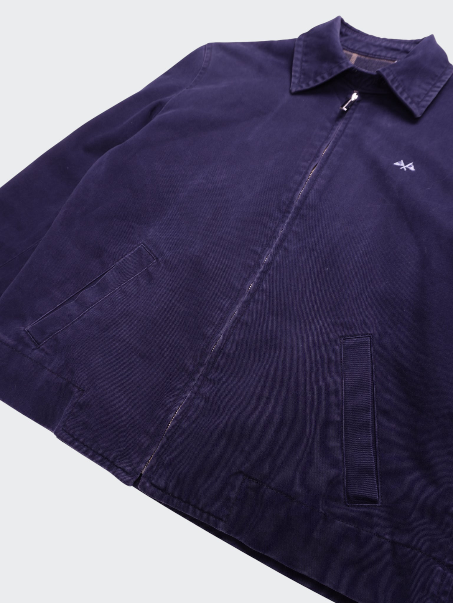 Burberry Navy Cotton Harrington Jacket - S