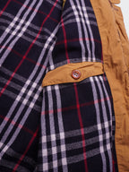 Burberry Orange 1990's Quilted Bomber Jacket - L
