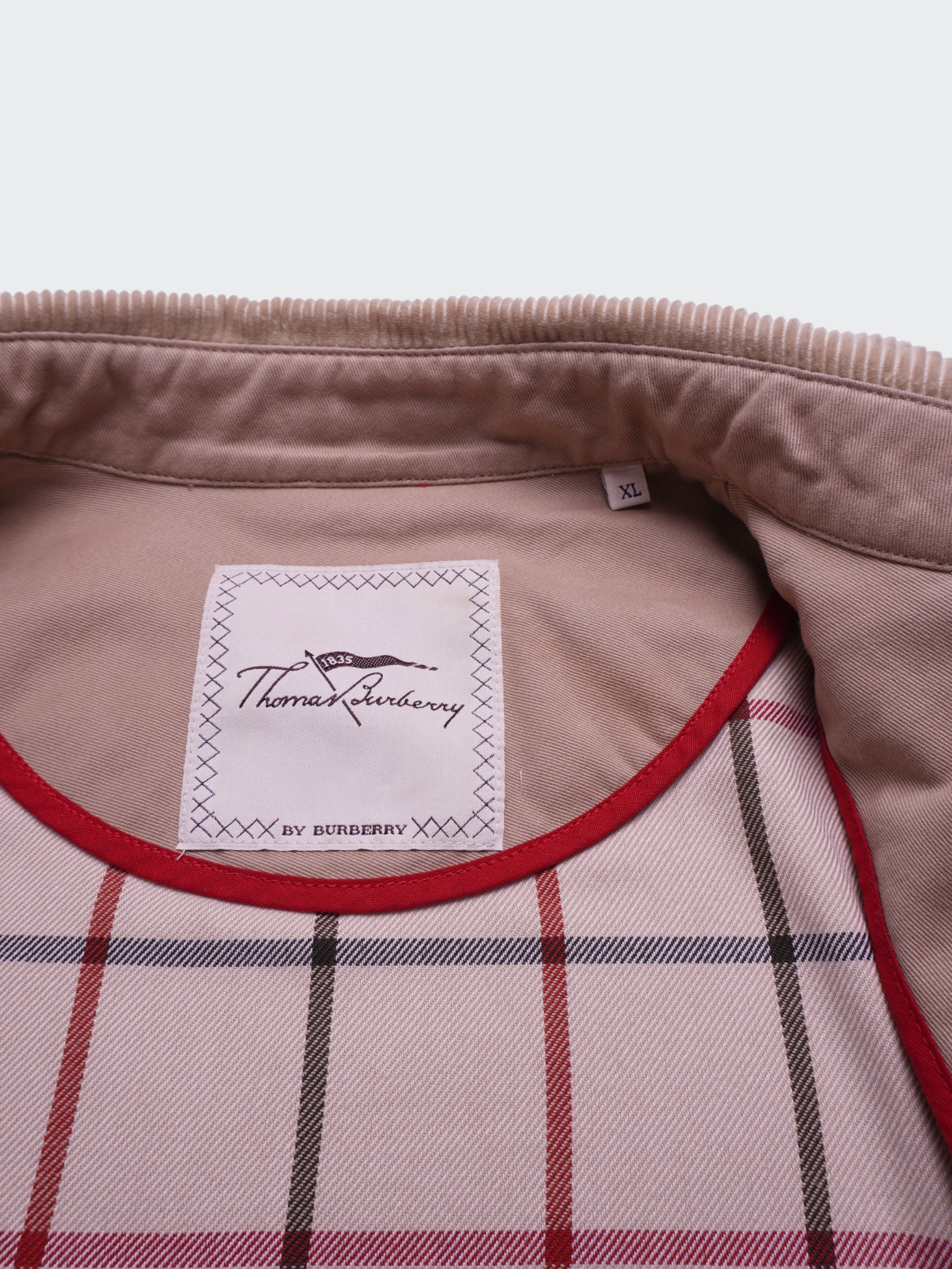 Burberry 2000's Beige Corduroy Harrington Jacket - XL
