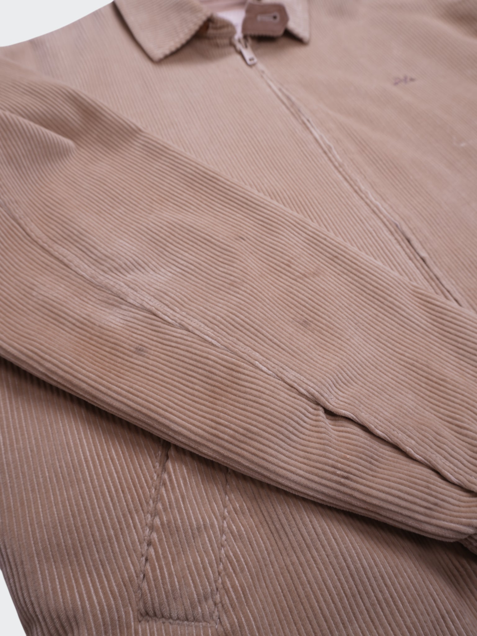 Burberry 2000's Beige Corduroy Harrington Jacket - XL