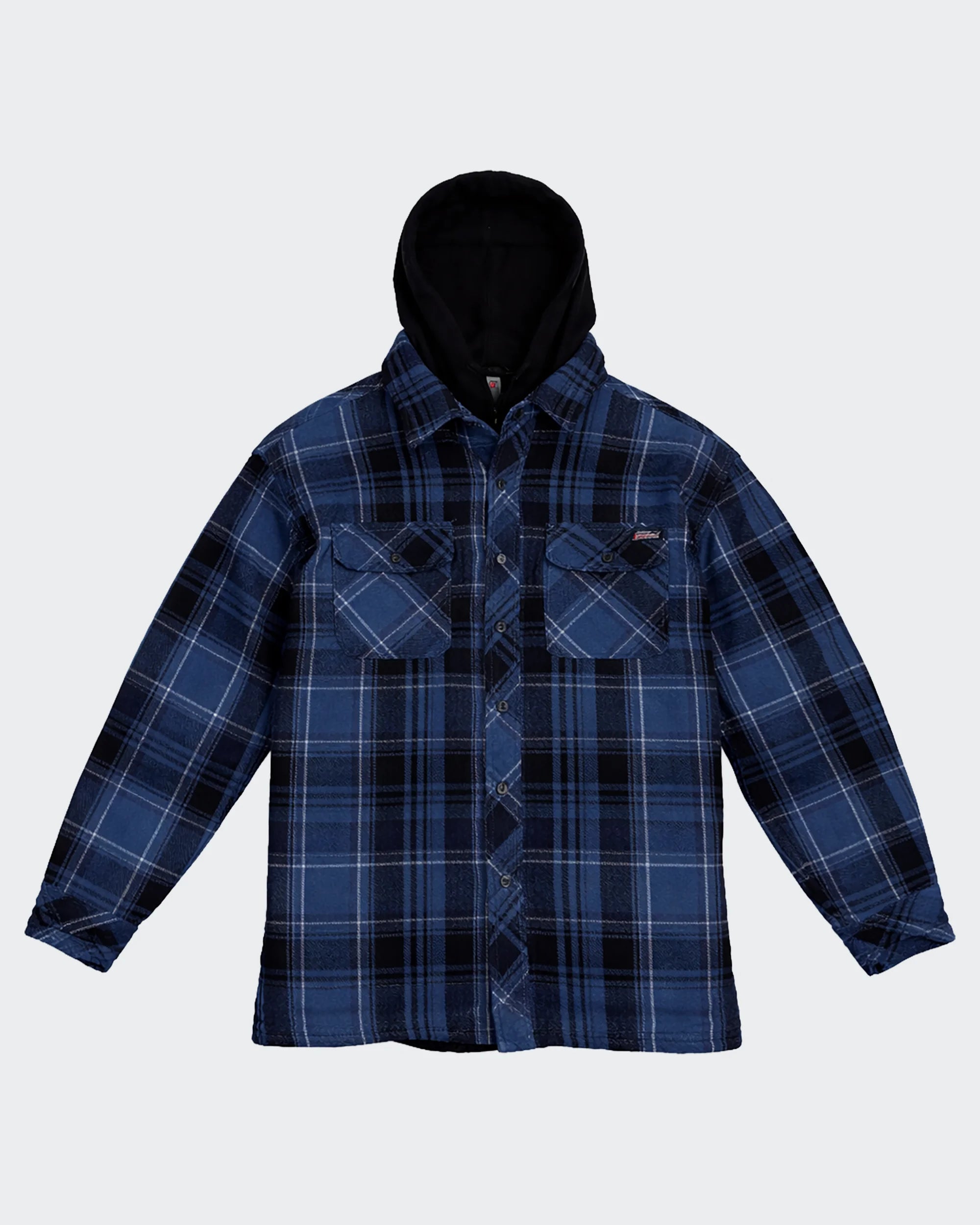 Dickies Blue Hooded Shirt Jacket L Cotton