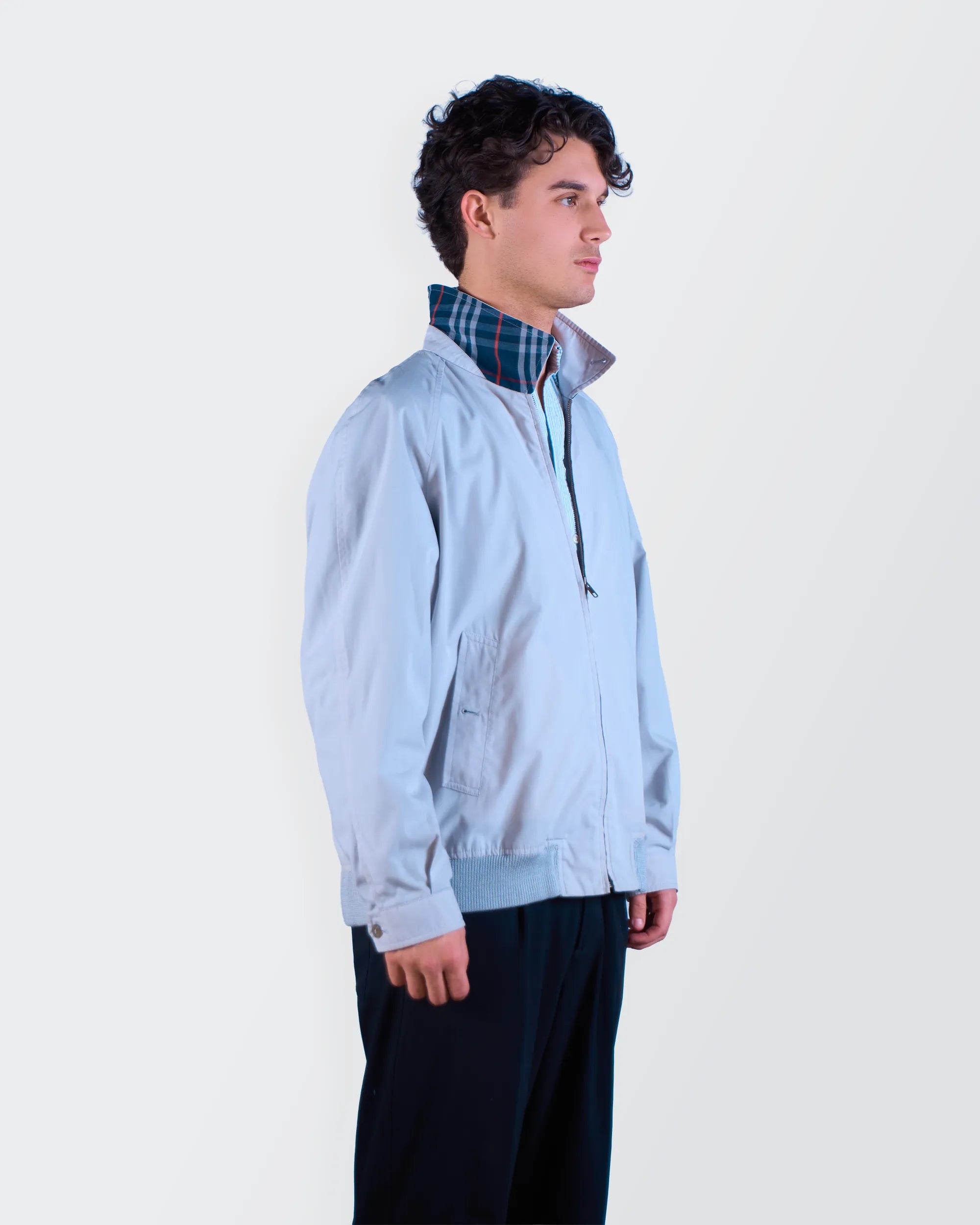 Burberry 1990's Blue Harrington Jacket - M