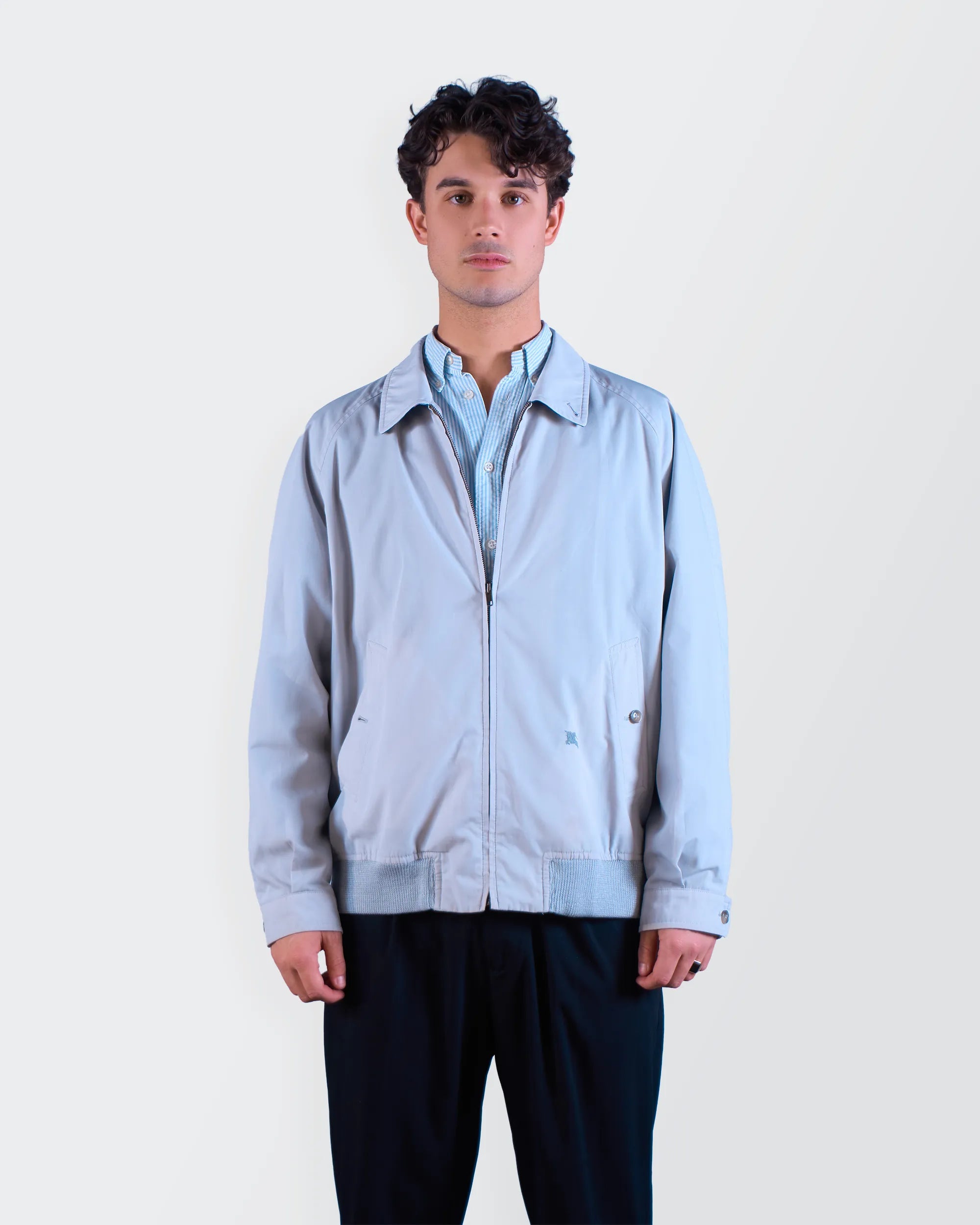 Burberry 1990's Blue Harrington Jacket - M