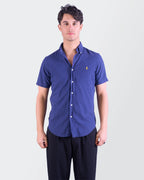 Ralph Lauren blauw overhemd met korte mouwen maat S