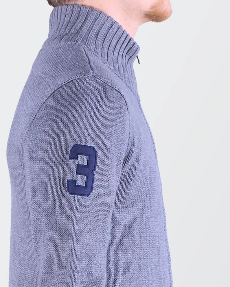 Ralph Lauren grijze trui met volledige ritssluiting maat L